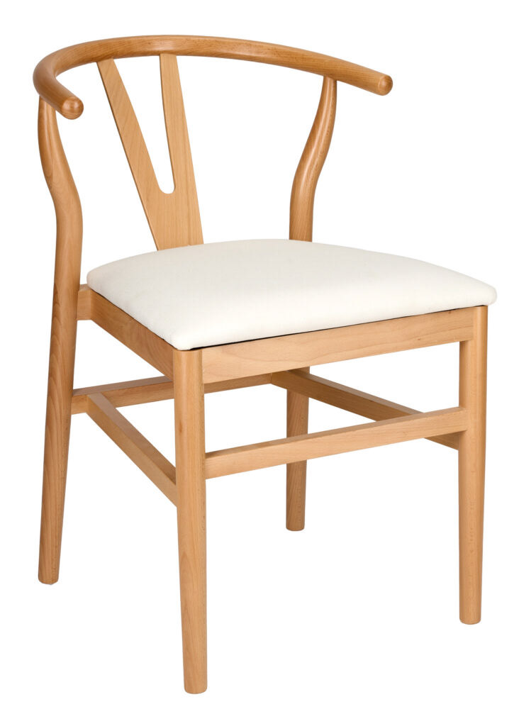 V back wood chair