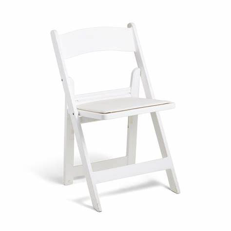 White Padded Folding Chair
