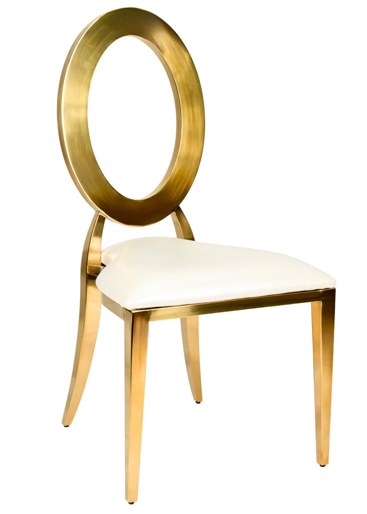 Oval back gold chair