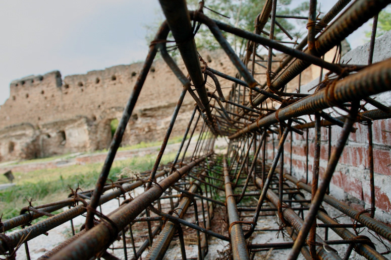 Rebar view to ruins (Romania)