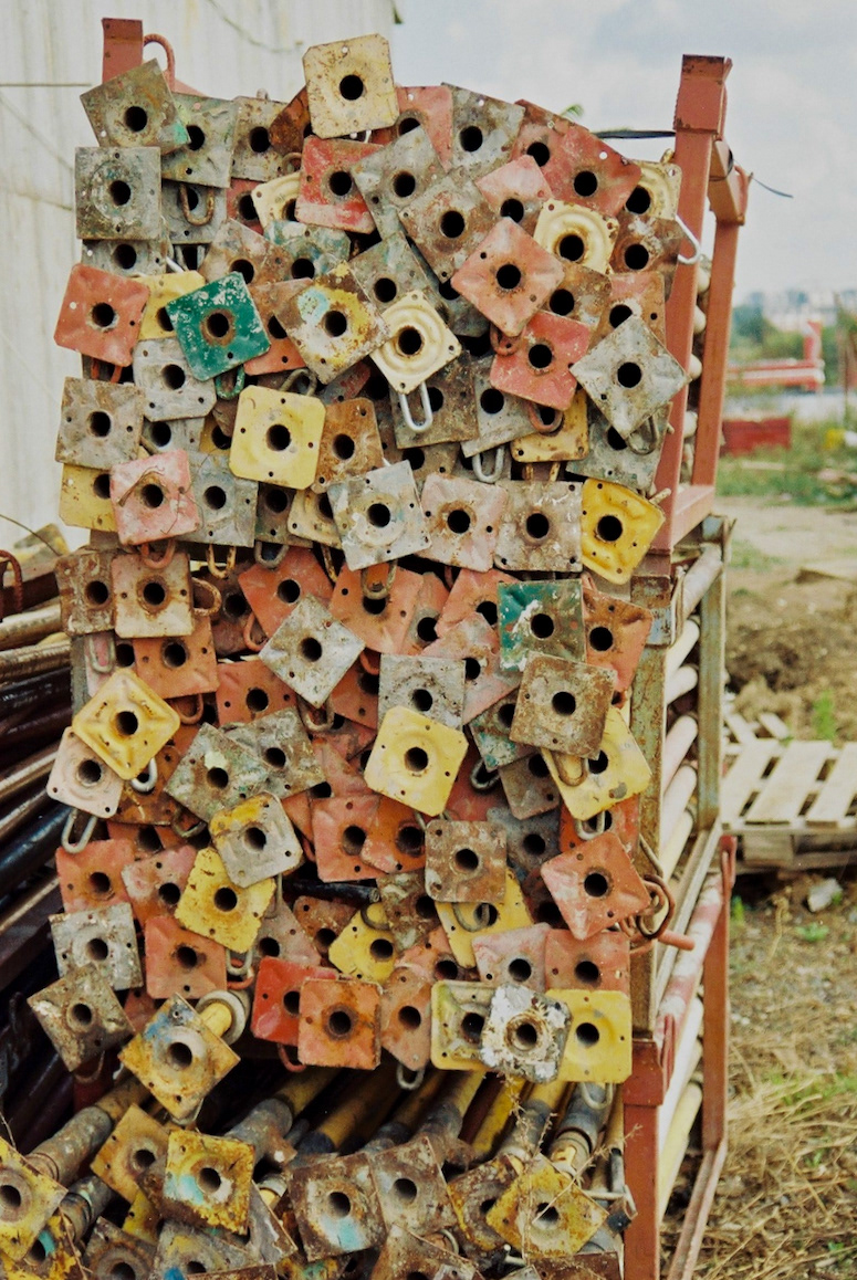 Colourful scaffolding (shot on film, Bucharest, Romania)