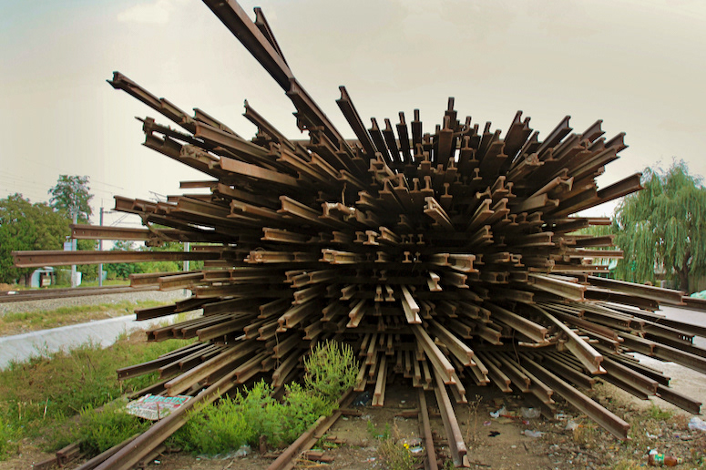 Stacked rail-tracks (Calarasi county, Romania)
