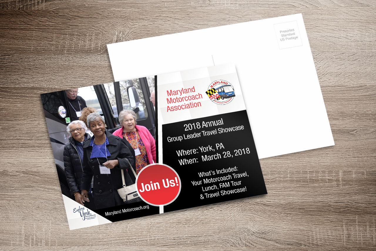 8 x 5 event postcard