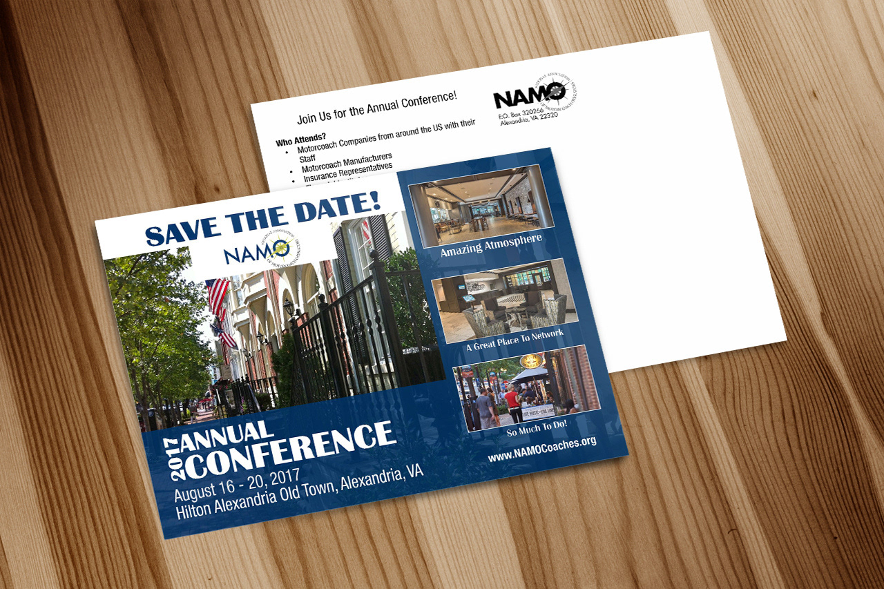 8 x 5 event postcard