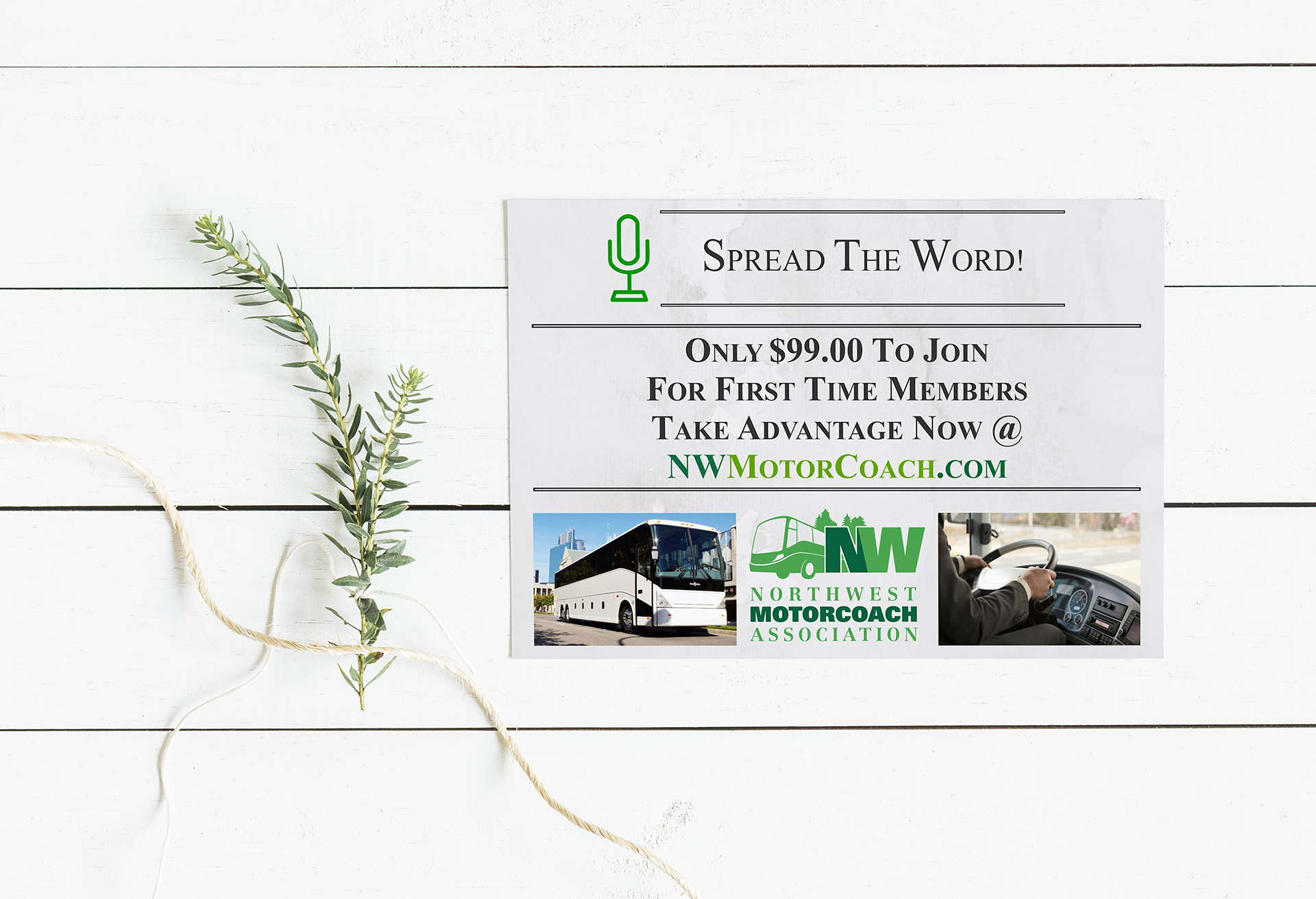 8 x 5 association postcard