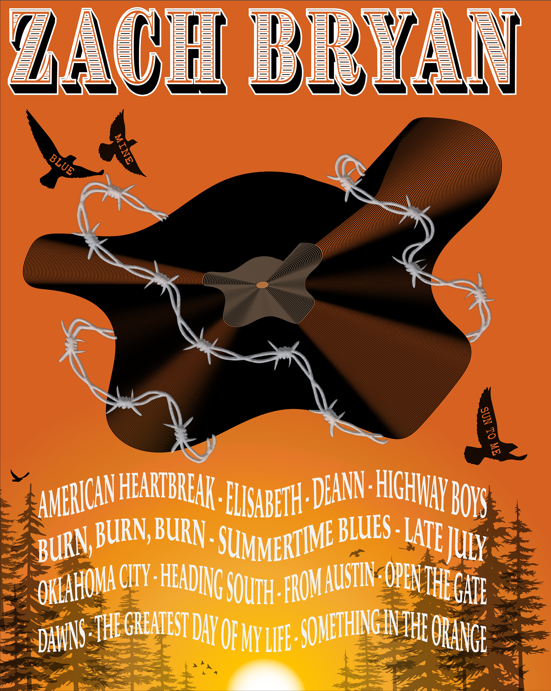 Zach Bryan Poster- Adobe Illustrator