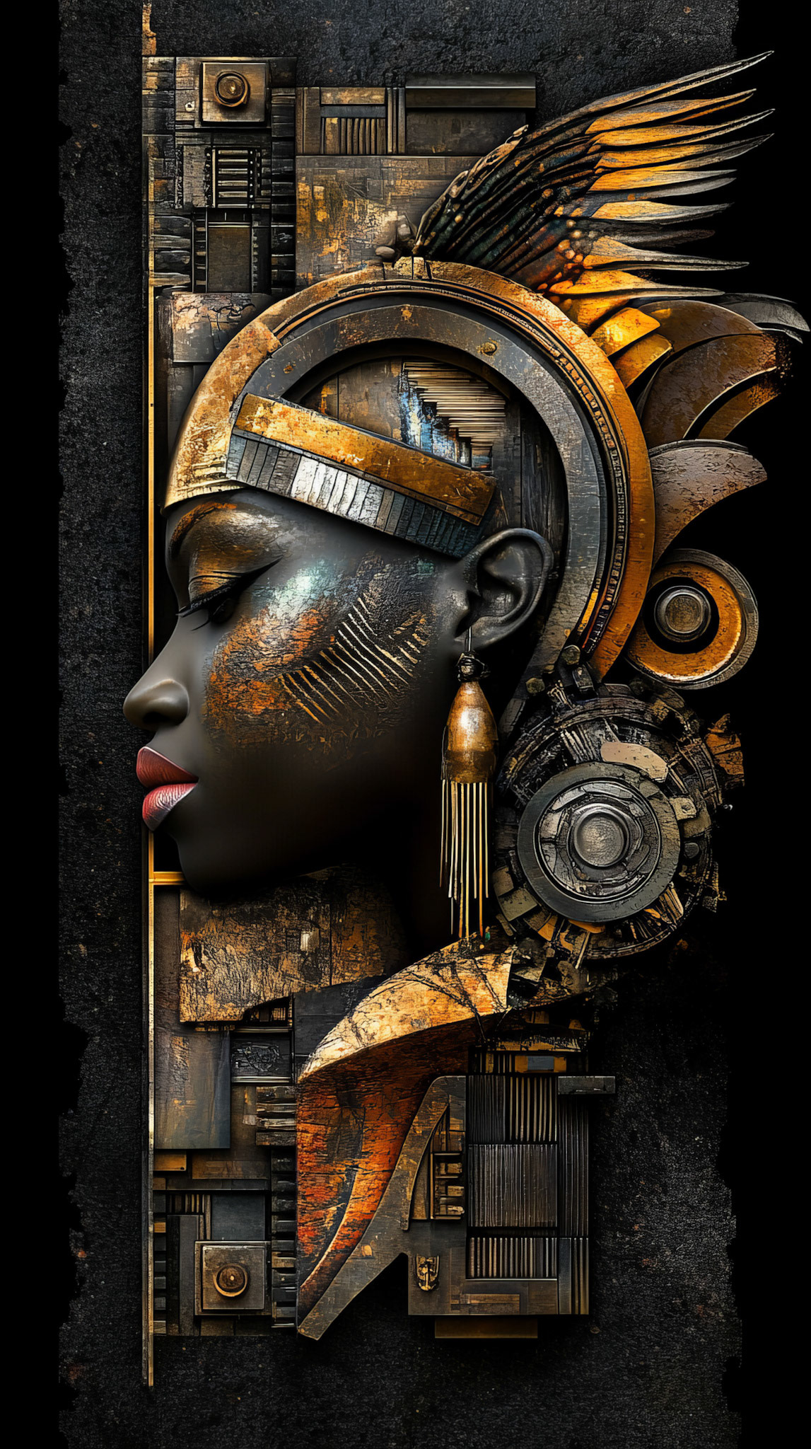 African Art on Black Background Vol. 7