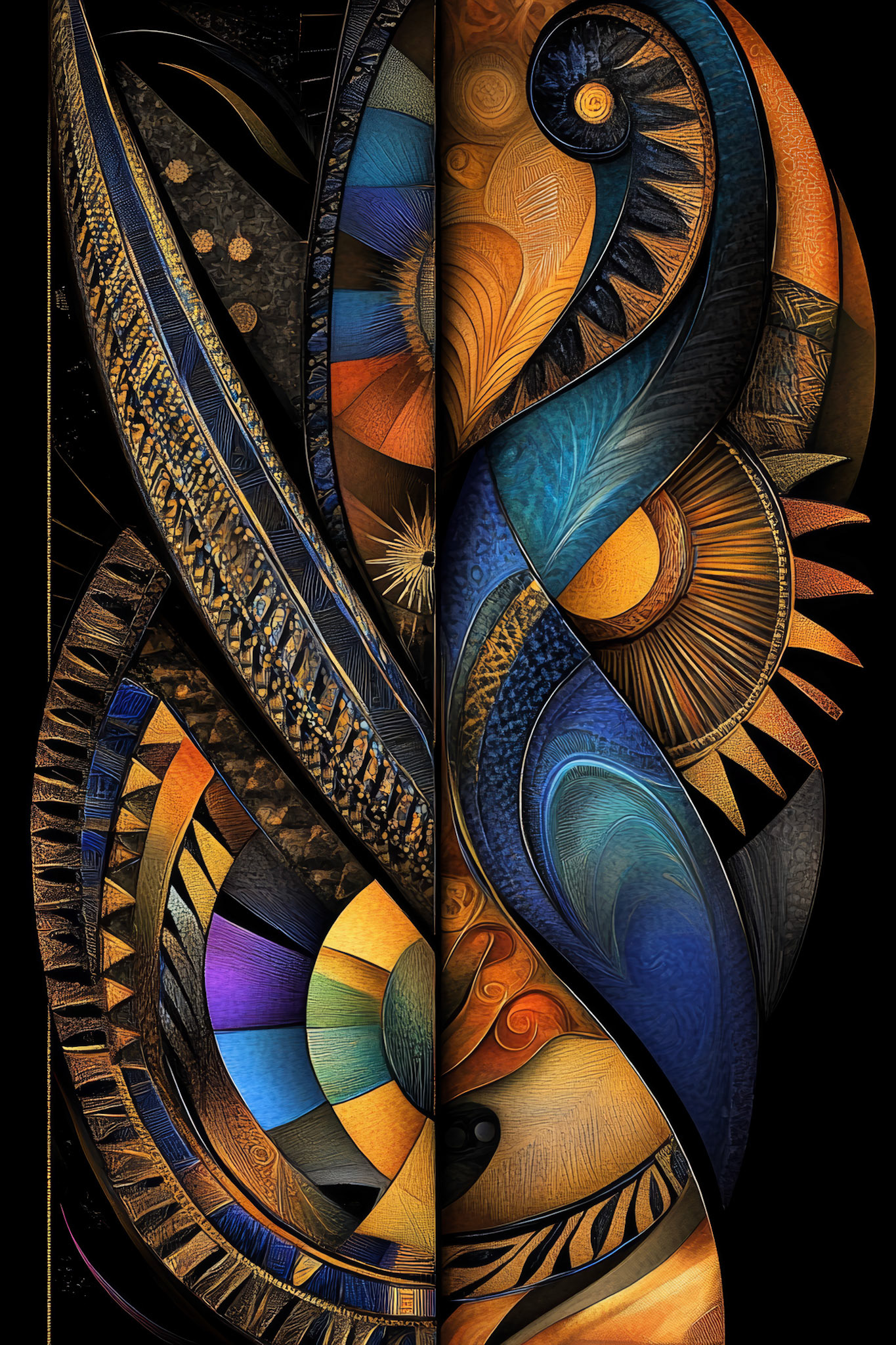 African Art on Black Background Vol. 12