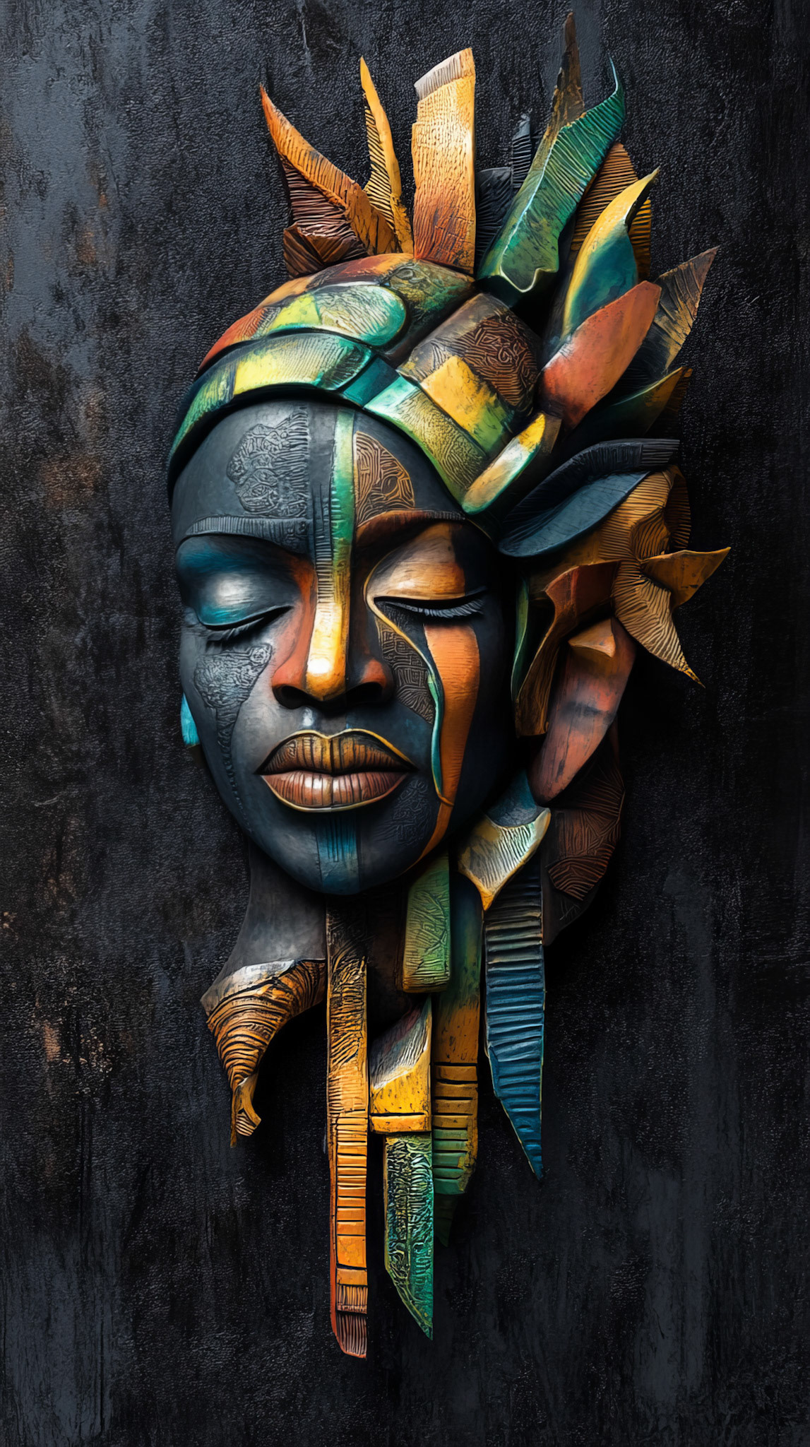 African Art on Black Background Vol. 10