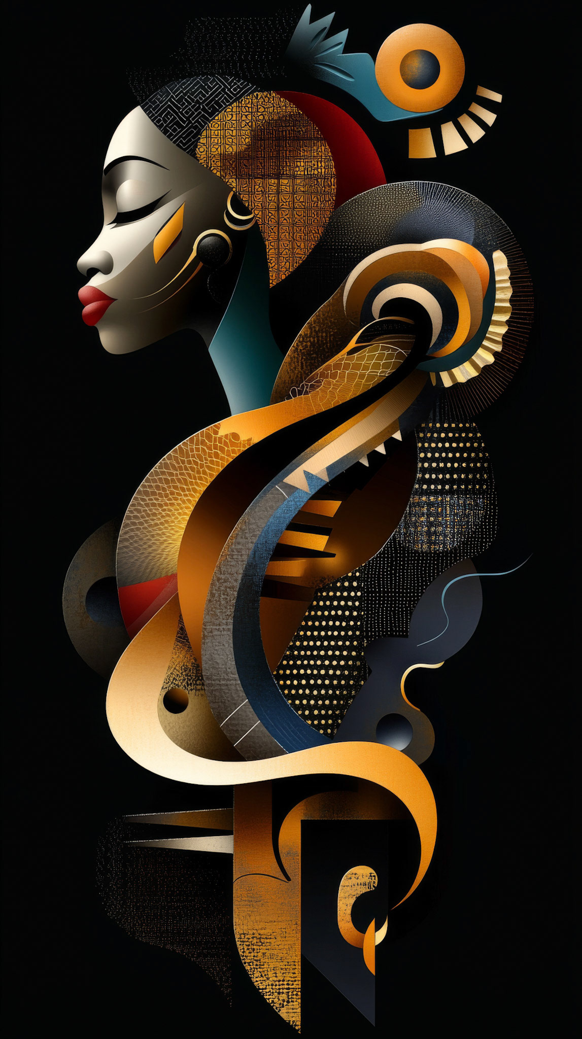 African Art on Black Background Vol. 6