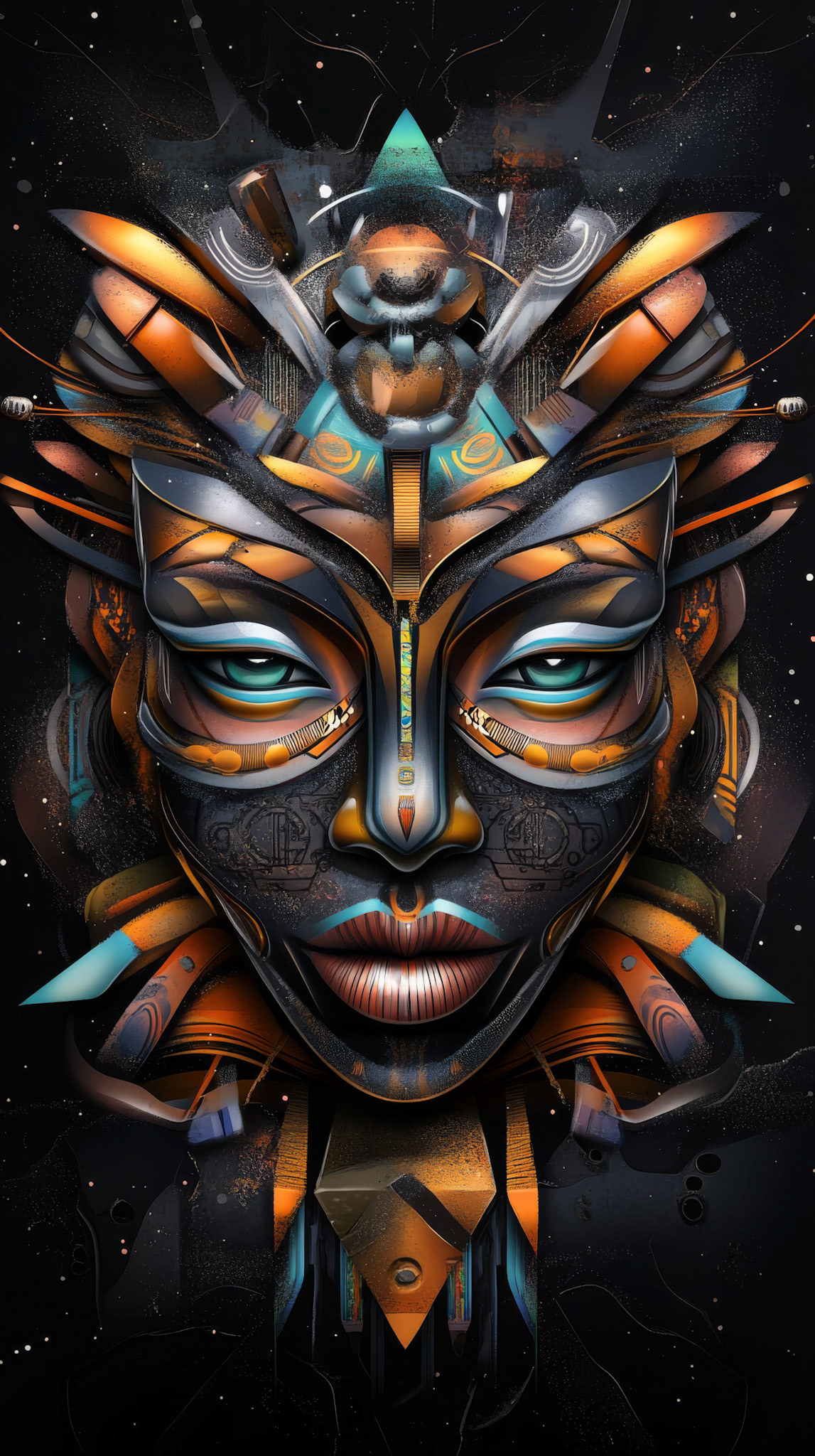 African Art on Black Background Vol. 12