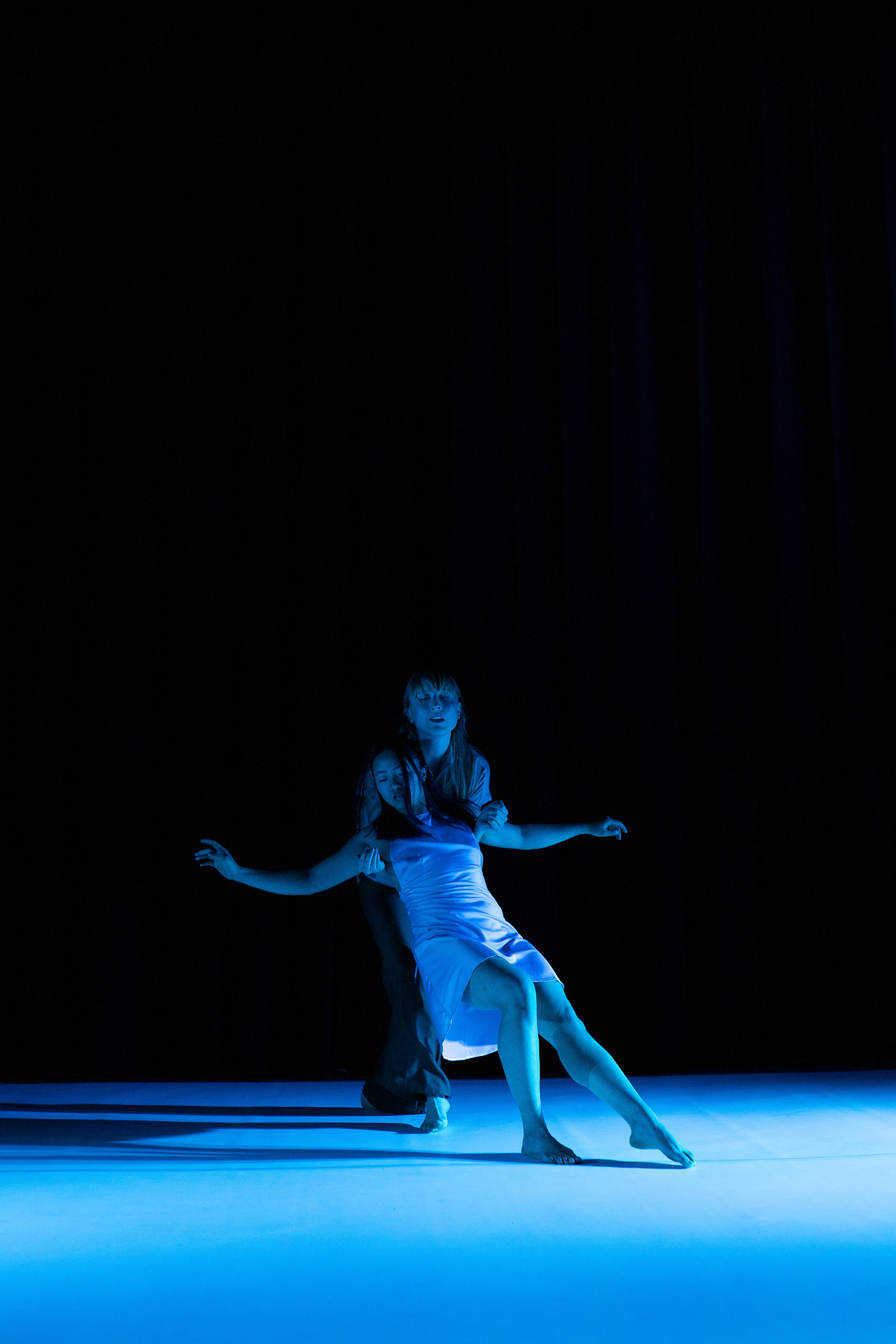 Dancing the dreams of Kiribati and Great Salt Lake in a piece made for Shoreline Swell by the Lake, Sarah, Hannah Huang, and Mel Soul. Photo by Becca Webb..