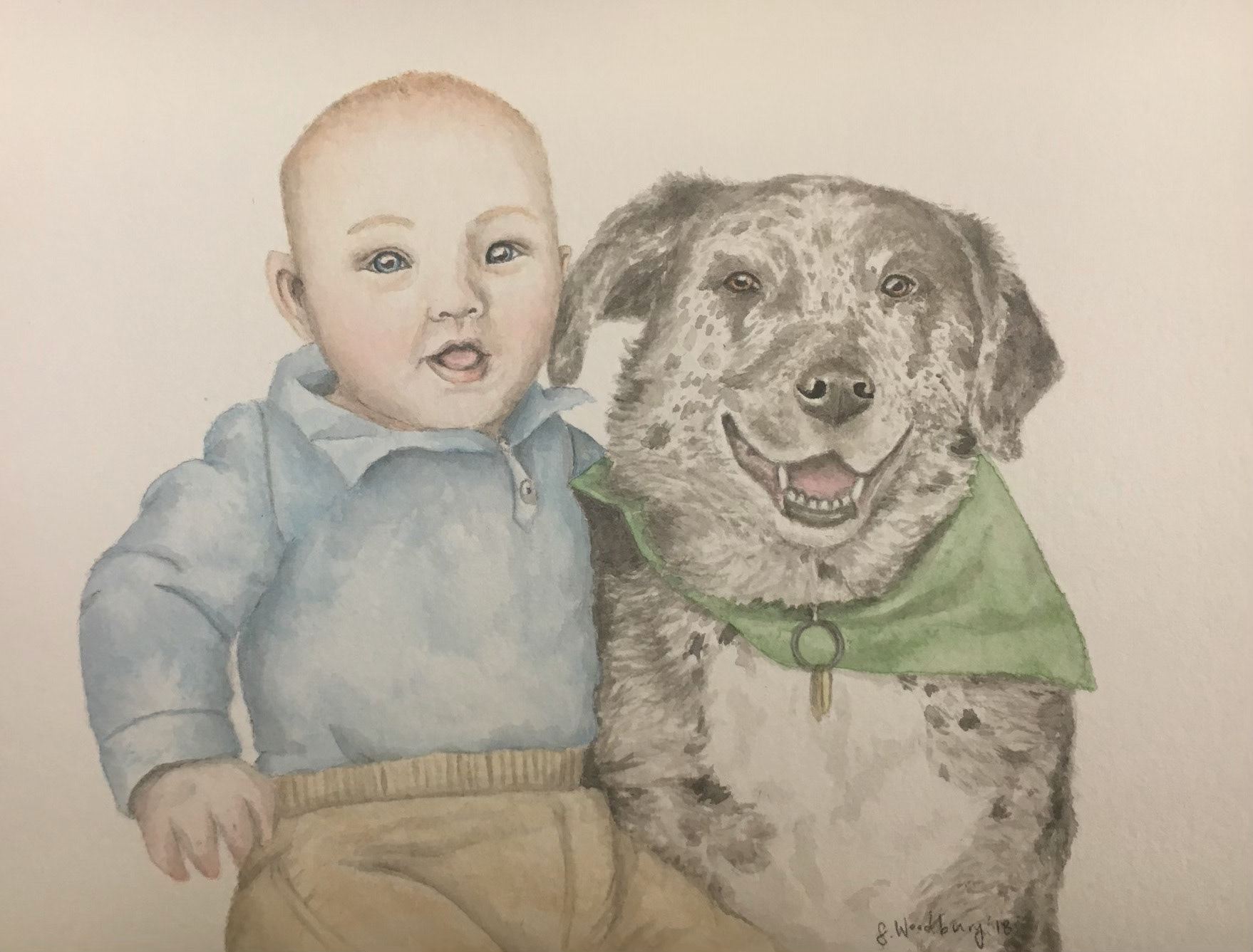 dog and baby commission