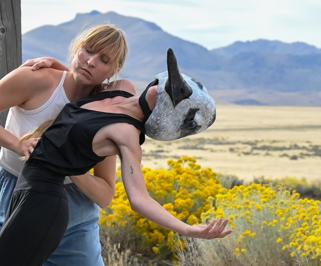 Sarah and Bryn Watkins perform at the 2023 Indigenous offering ceremony at Great Salt Lake. Photo by Emily Ostler.