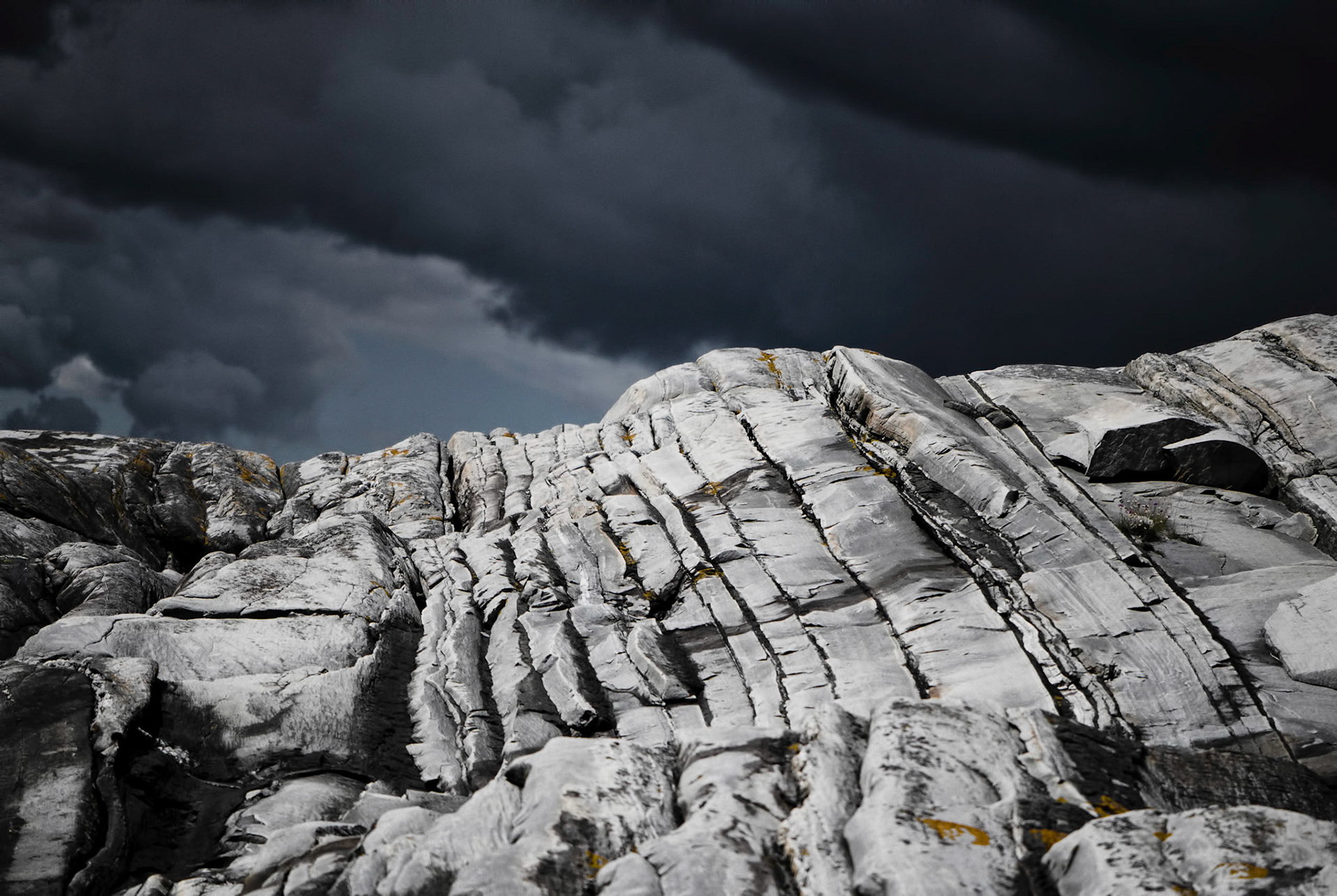 Structure rock against the dark sky