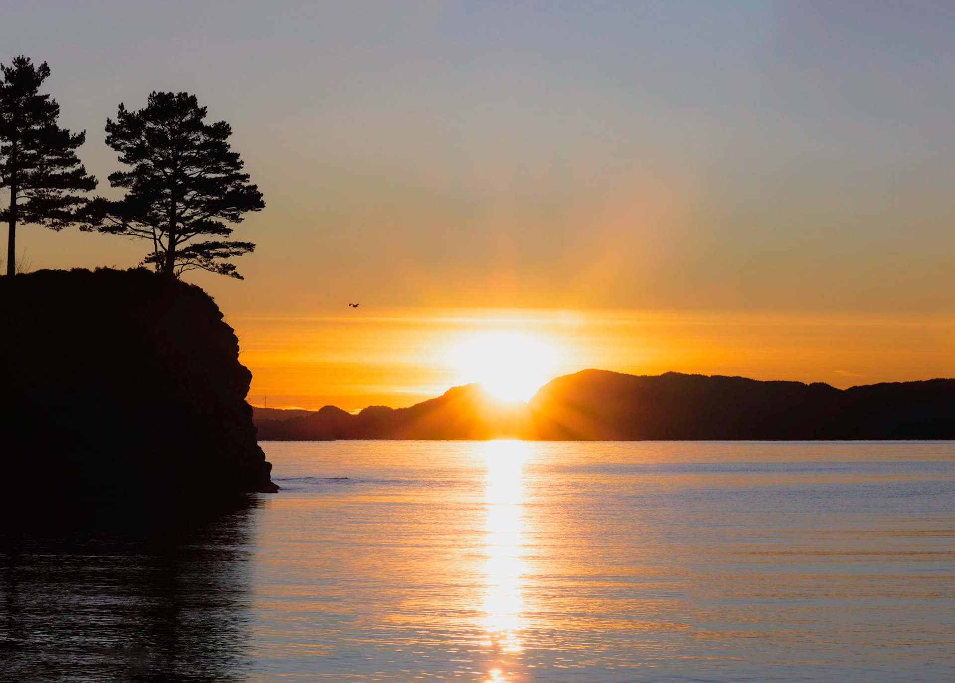 Solnedgang i desember