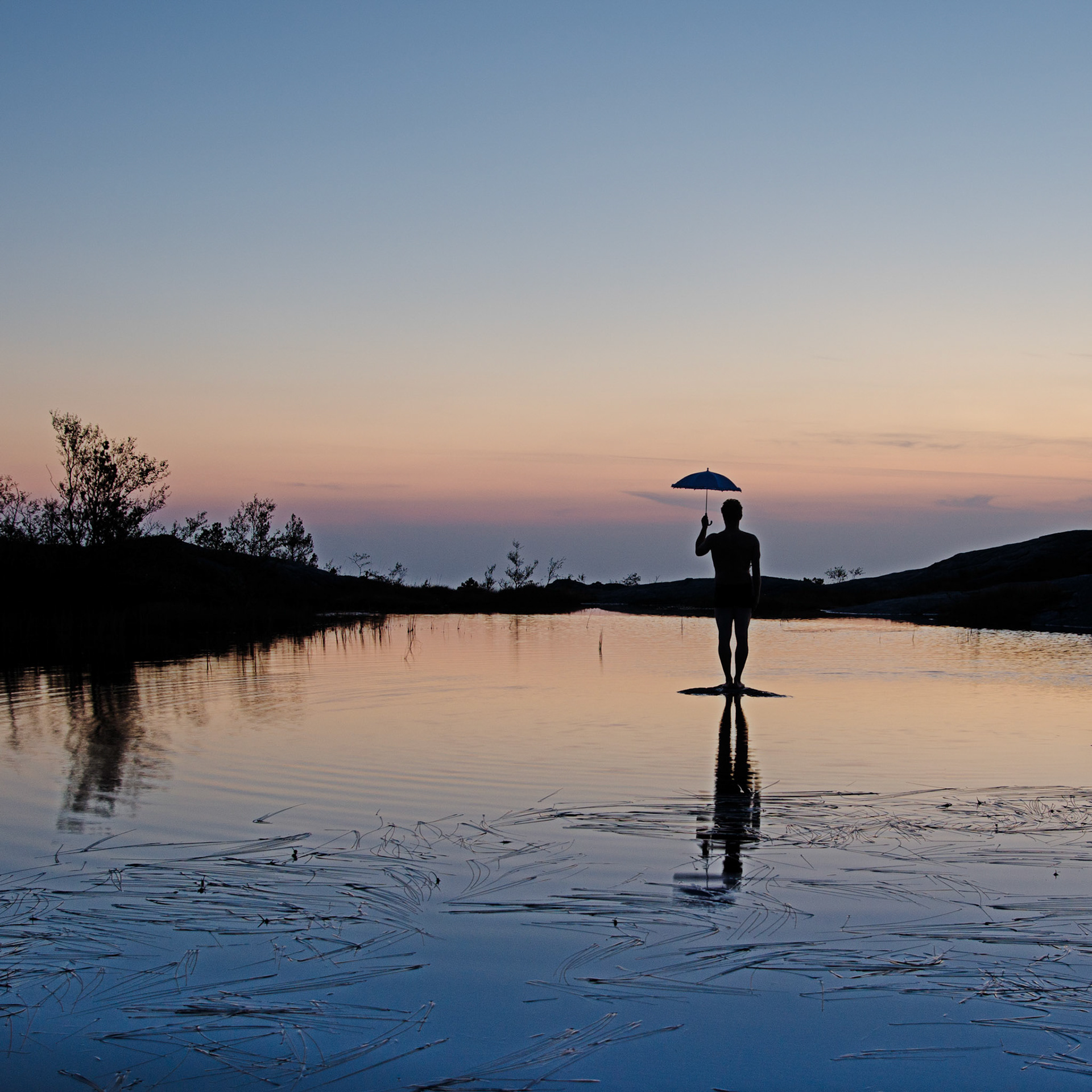 Umbrella man - sunset edition