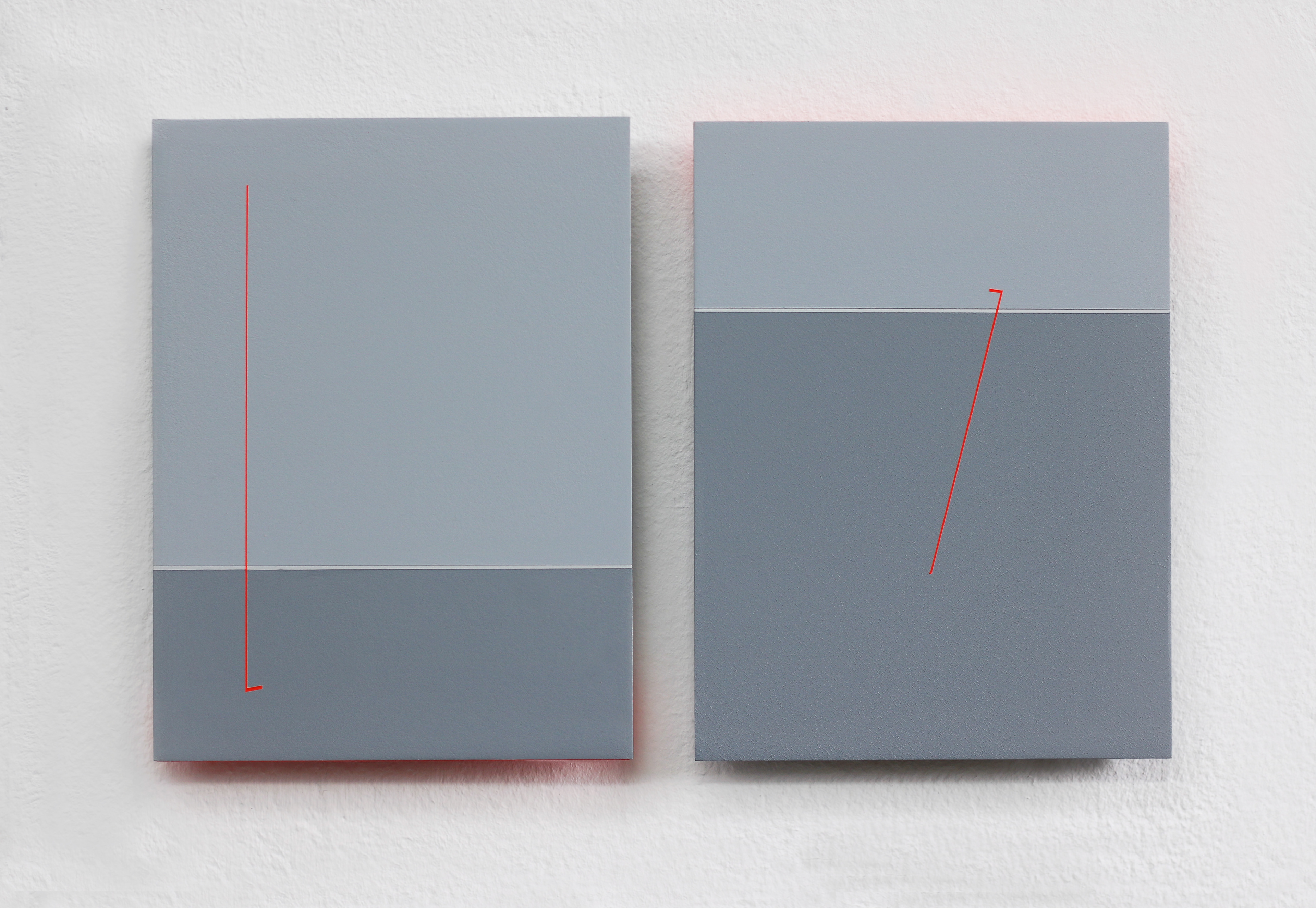 Parallel VIII, acrylic on aluminium, 20.5 x 33.5 cm, private collection