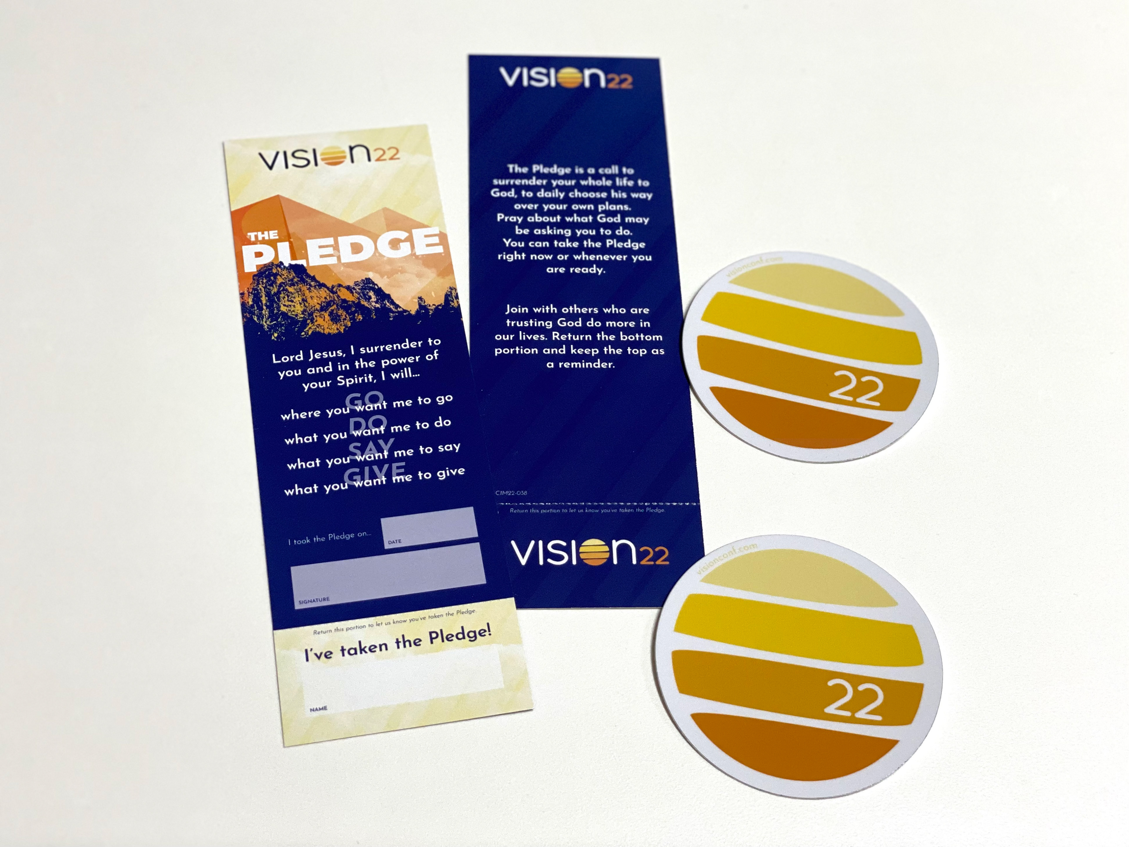 Pledge Card (front/back) with 3" Stickers