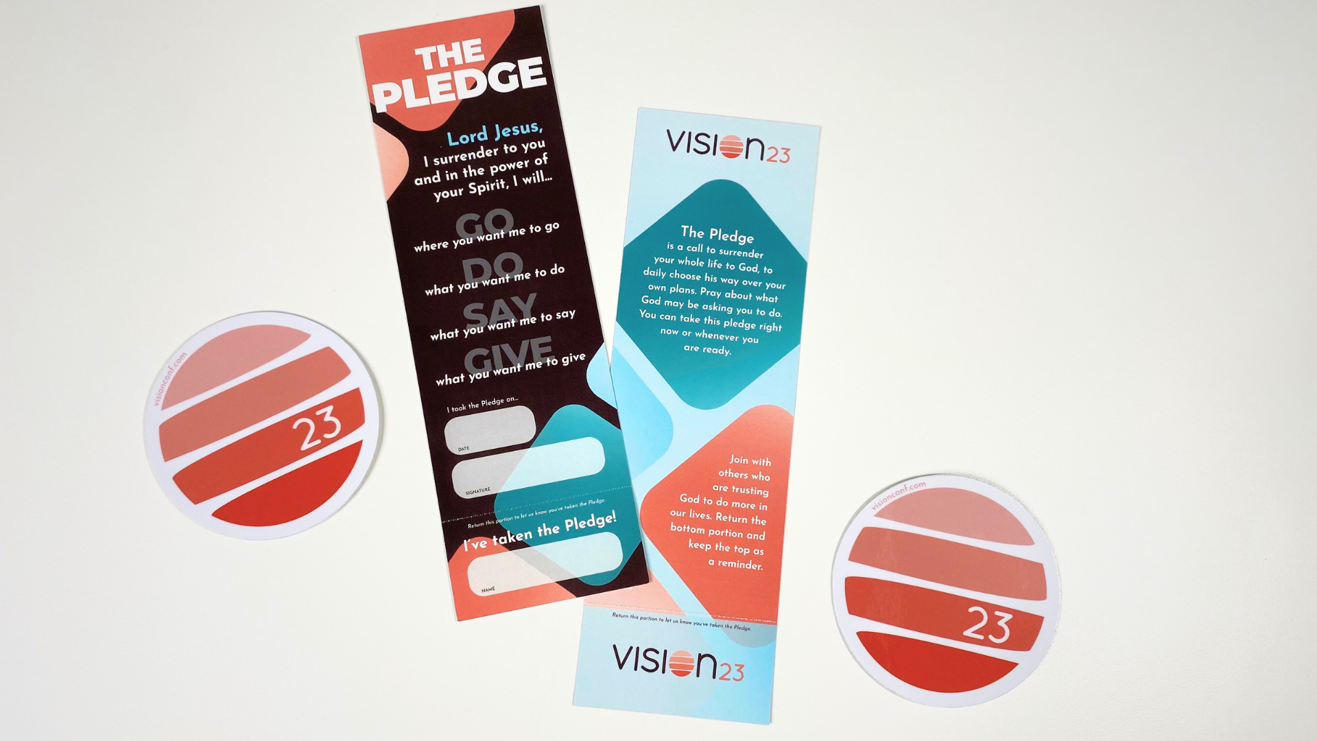 Pledge Card (front/back) with 3" Stickers