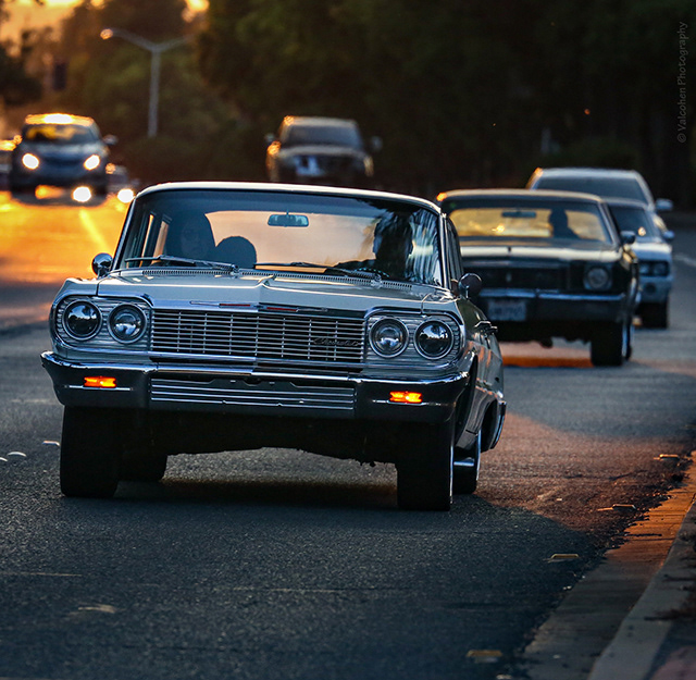 Sunset cruise, classic car, cruising, Chevrolet