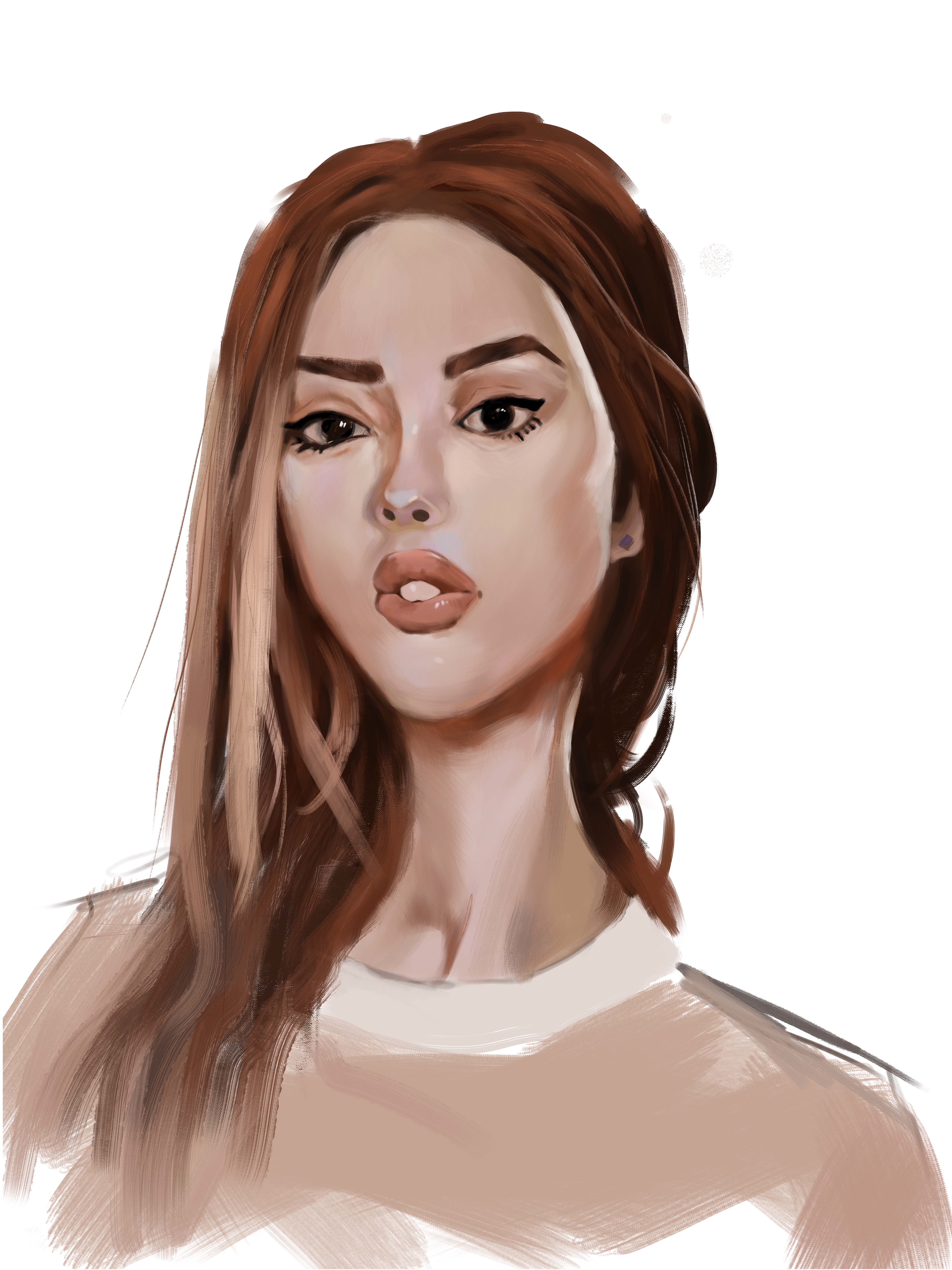 My first digital painting following a tutorial by Ahmed Aldoori on how to blend colors in Photoshop