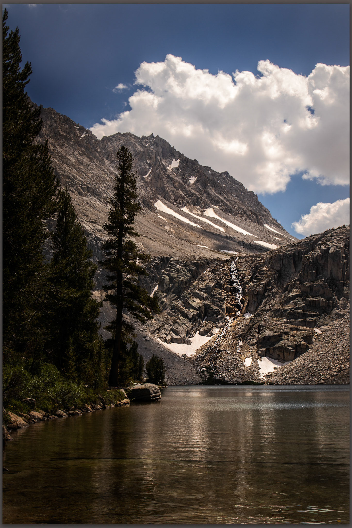 Fourth Recess. A few clouds on the last afternoon in the beautiful Fourth Recess, Eastern Sierra, CA, USA