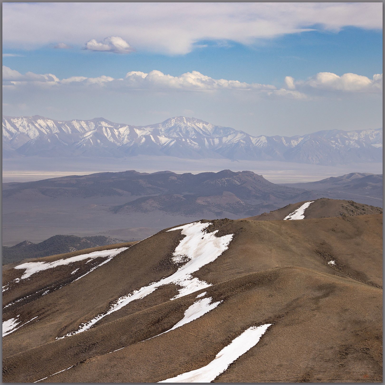 Toiyabe distance. Bunker Hill, high point of Lander County, Toiyabe Range, Great Basin Desert, Nevada