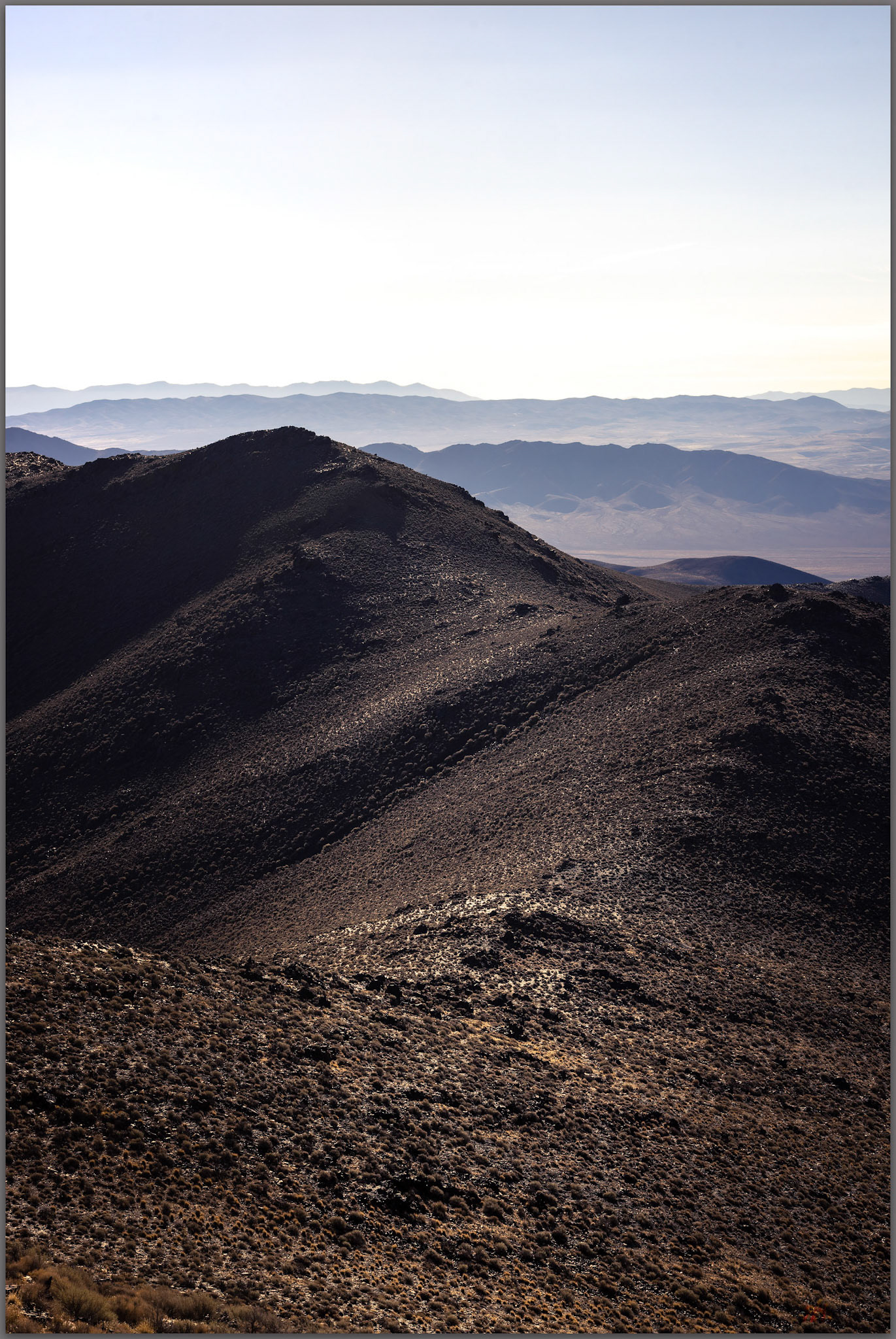 Heat waves. Bluewing Mountains and eastward beyond, Great Basin Desert, NV