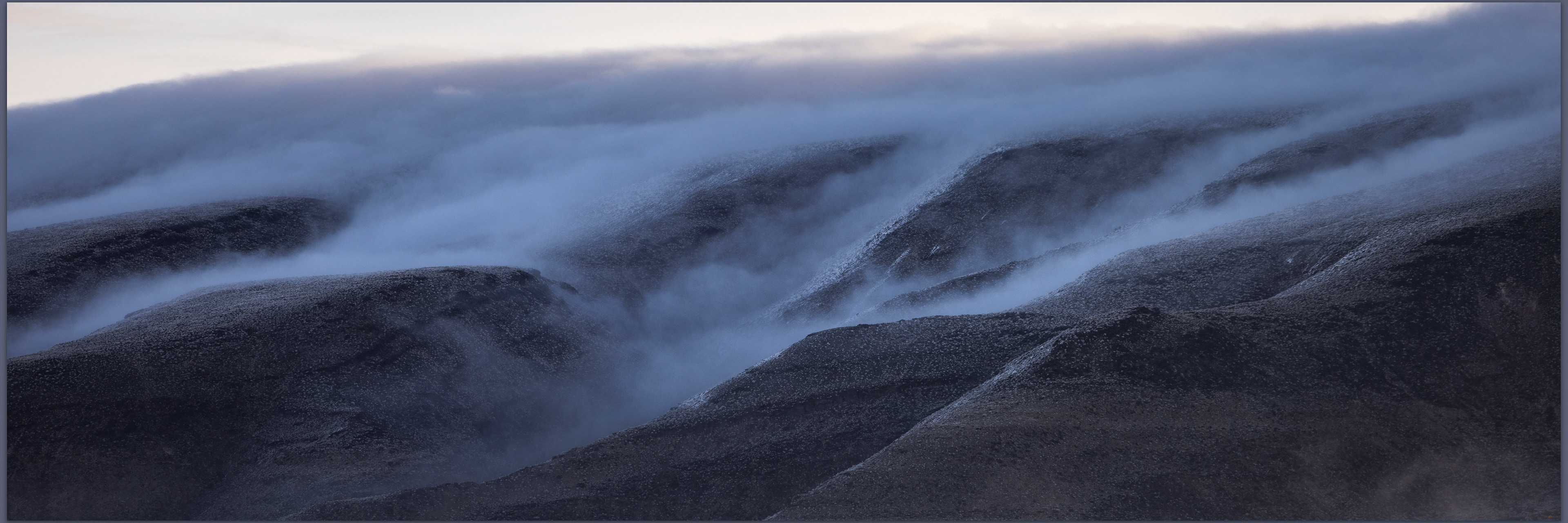 The mists of the basin on the clear, Sand Mountain, Great Basin Desert, NV, USA