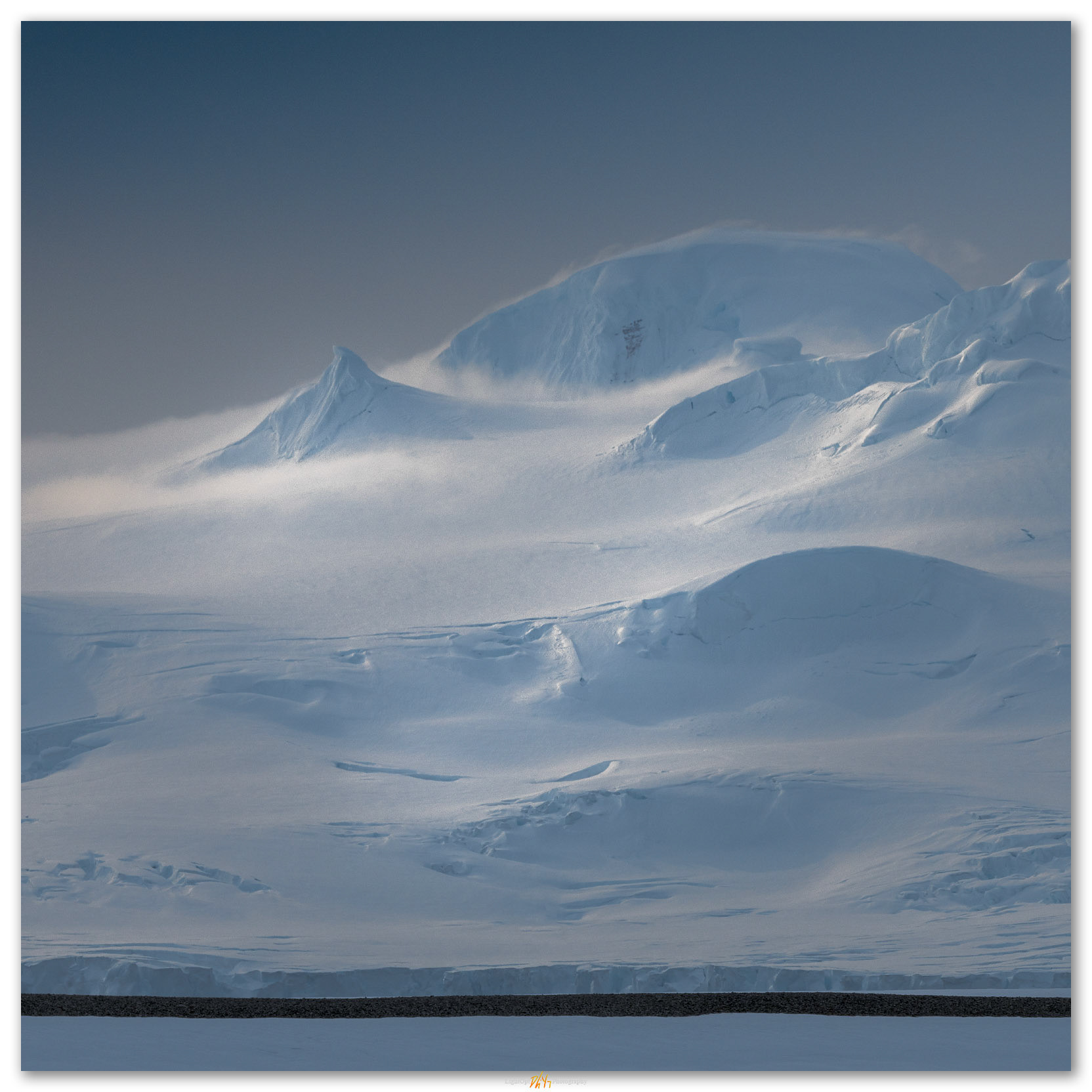 Changes. Mountain horizon on South Shetland Islands, Antarctica