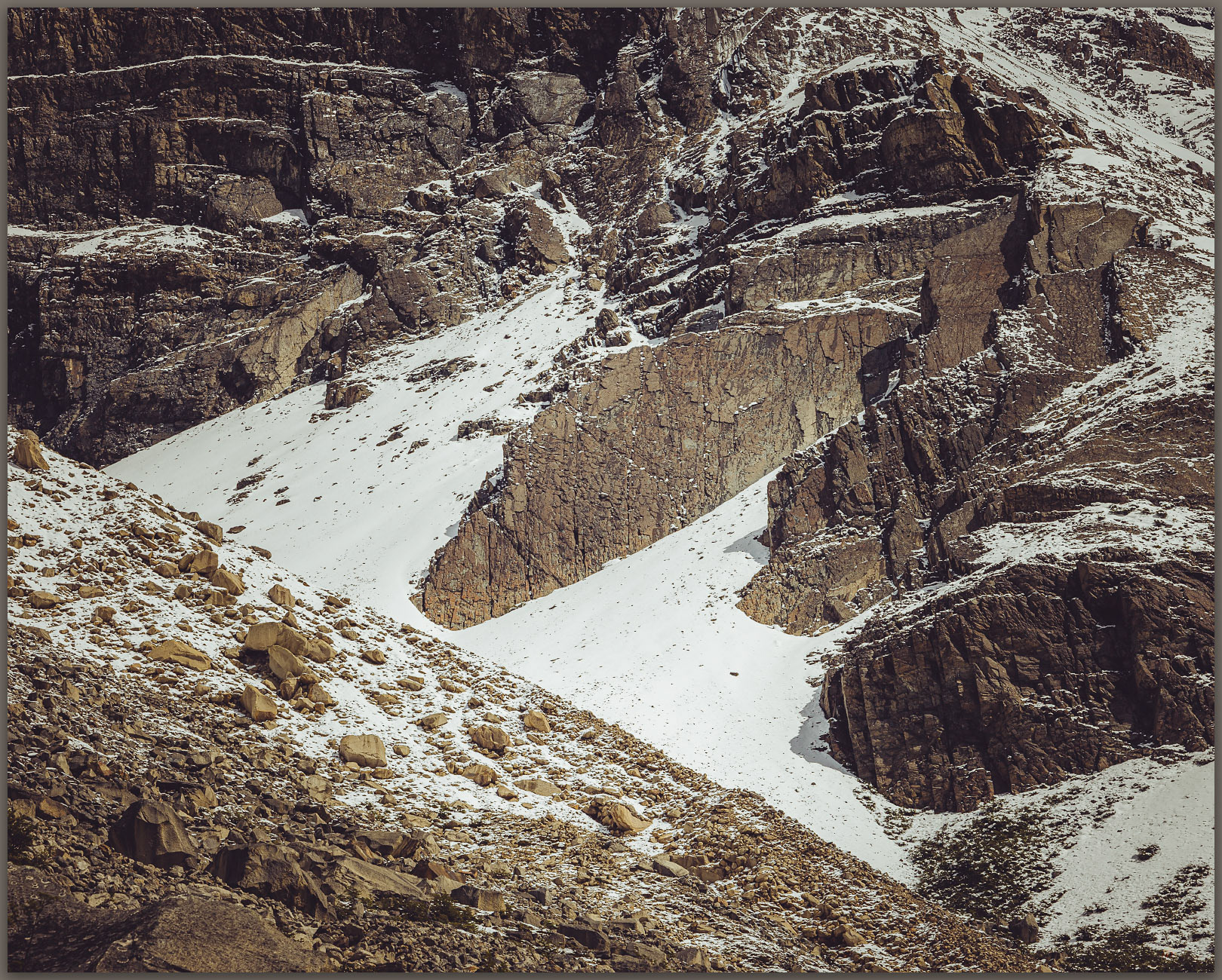Summer snow. Near Cerro Torre, Torres del Paine National Park, Chile
