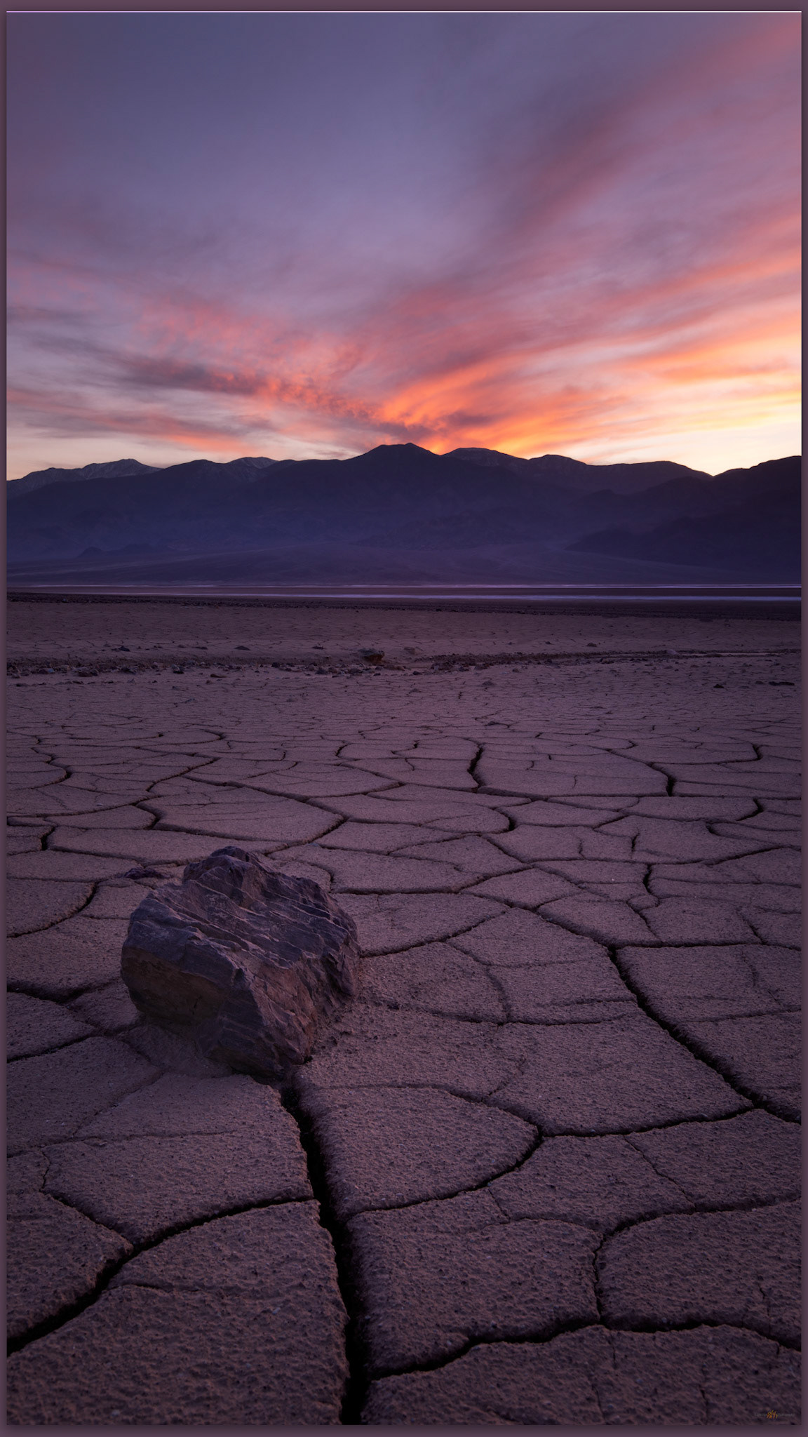 Death Valley poly cracks. A long wait for the closing image to our long day, Death Valley, CA, USA