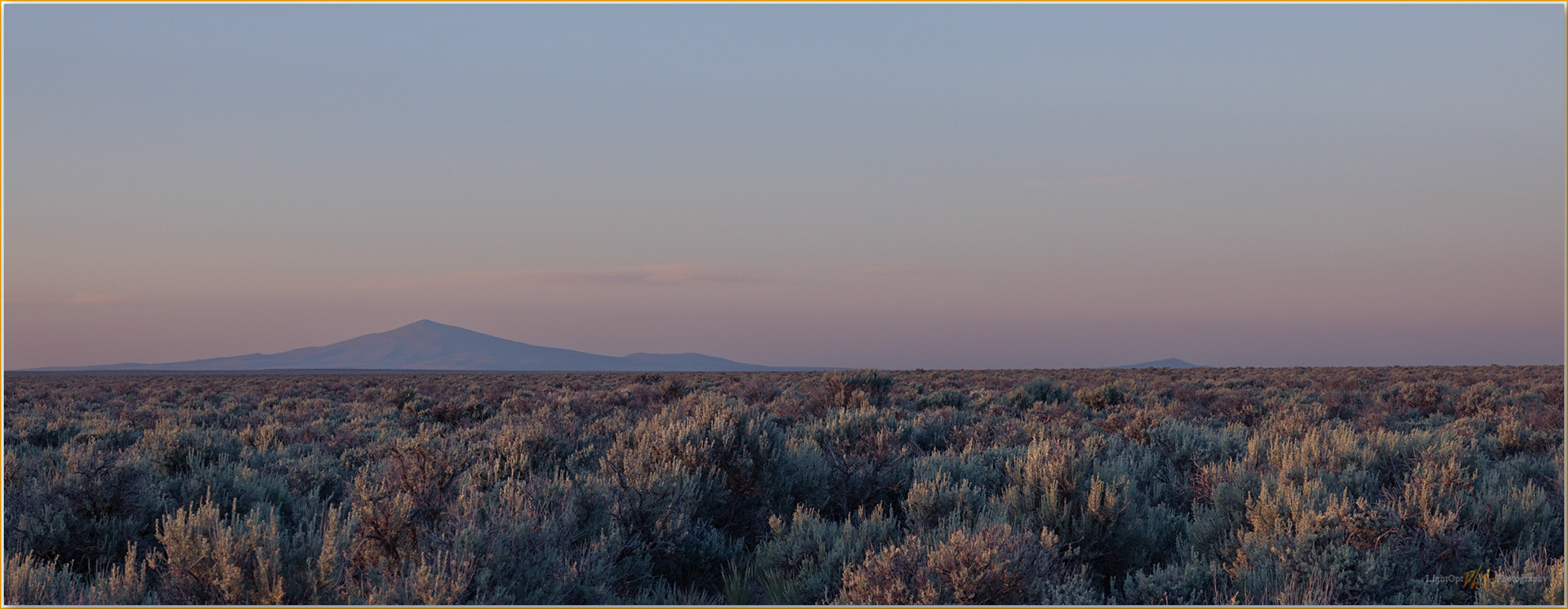 Distant butte. Beatty's Butte from the sagebrush plain of Hart Mountain, Great Basin Desert, OR, USA