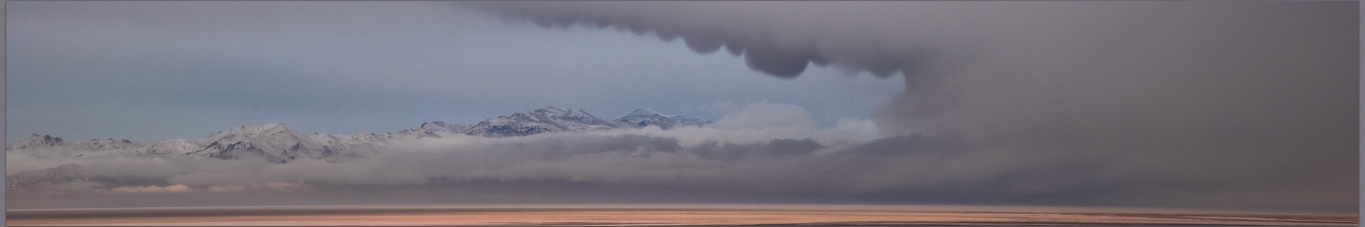 Dramatic mammatus clouds as the storm moves out of the Calico Mountains, Black Rock Desert, Great Basin Desert, Nevada, USA
