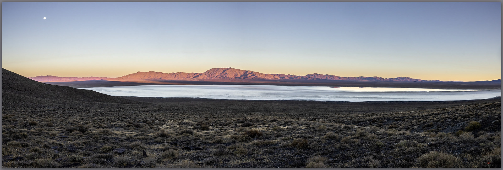 Bluewing Playa. Limbo Range to the west, Great Basin Desert, NVq