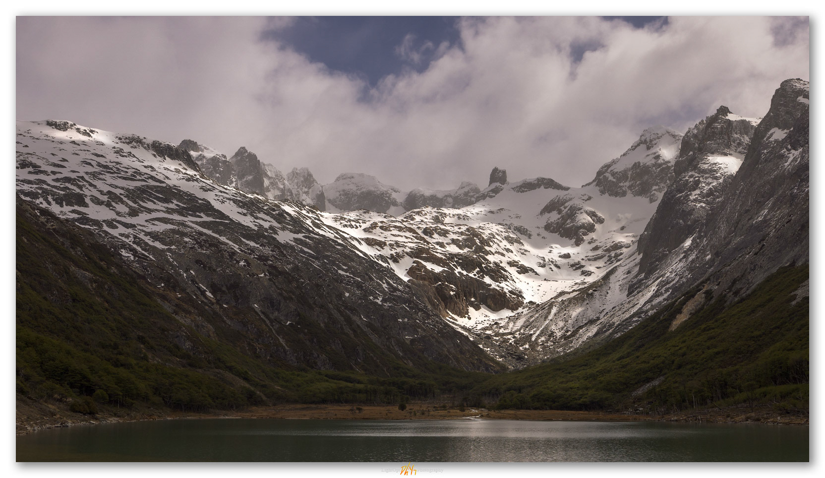 Sub-cirque. The southern Andes rise above Laguna Esmeralda, Argentina.