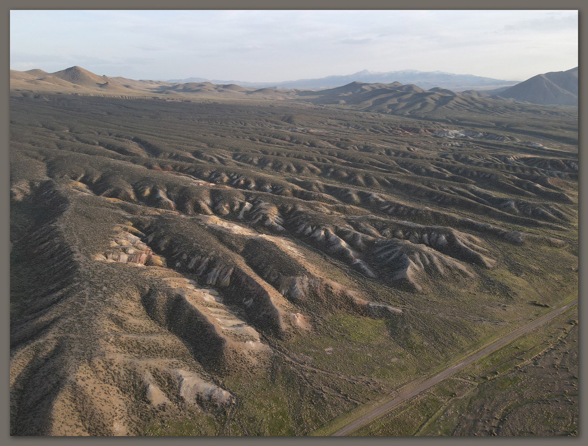 Laying back. Disected pediment of the southern Kamma Mountains, Black Rock Desert, NV, USA