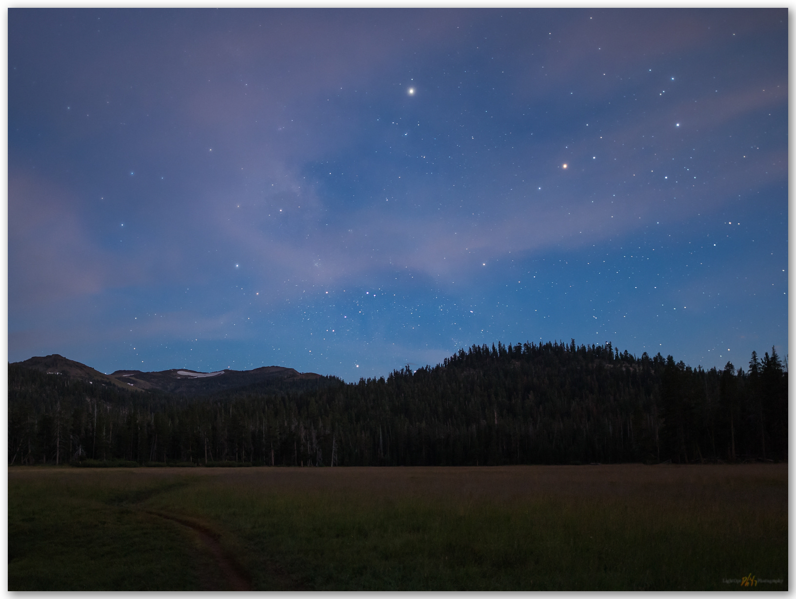 Rowan's Night. Welcoming a grandchild at Big Meadow, Carson Range, CA, USA