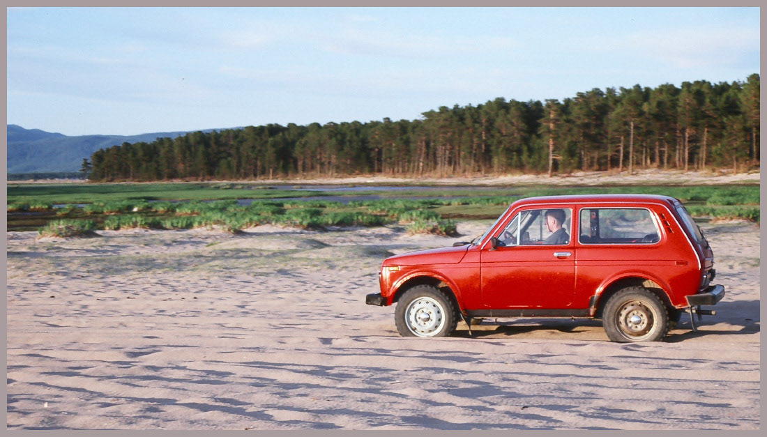 Andrey the red. Drifting in the sand, Ust-Barguzin, Buryatia, Russia