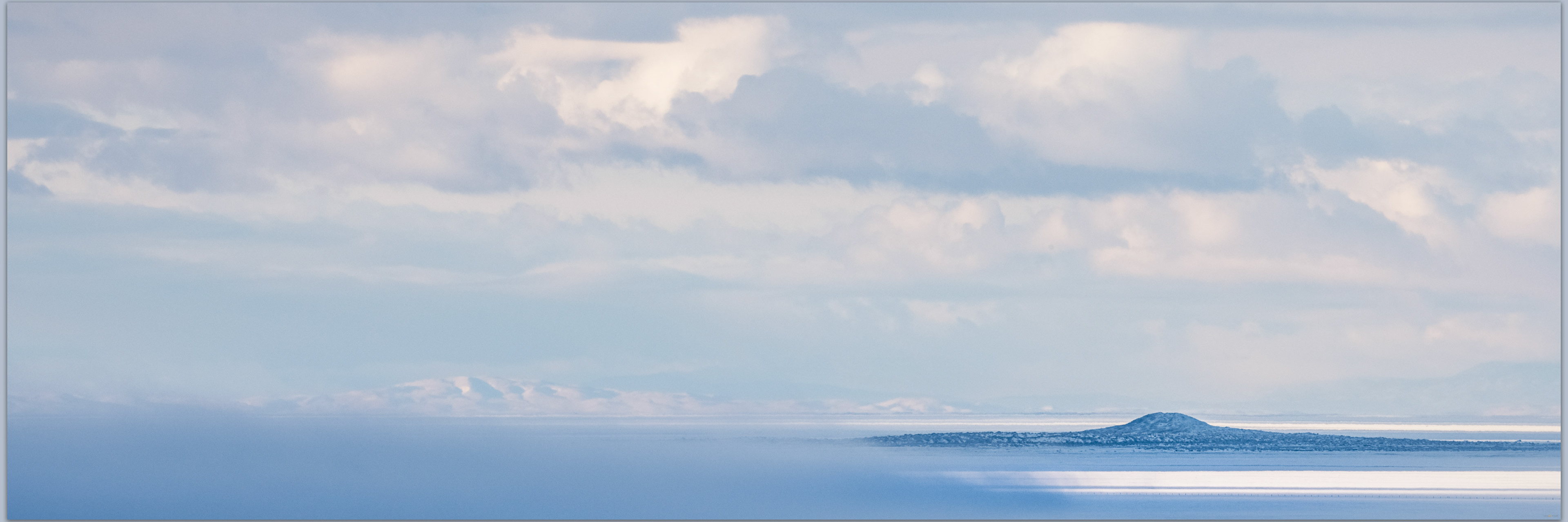 Lone one. Snow at Lone Rock, Carson Sink, Great Basin Desert, NV, USA