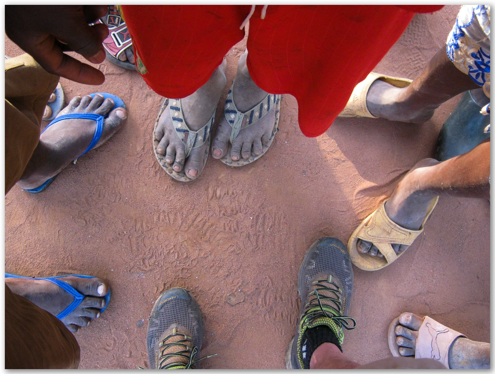Across frontiers. The scene as I share my screen, Babounji, Central African Republic