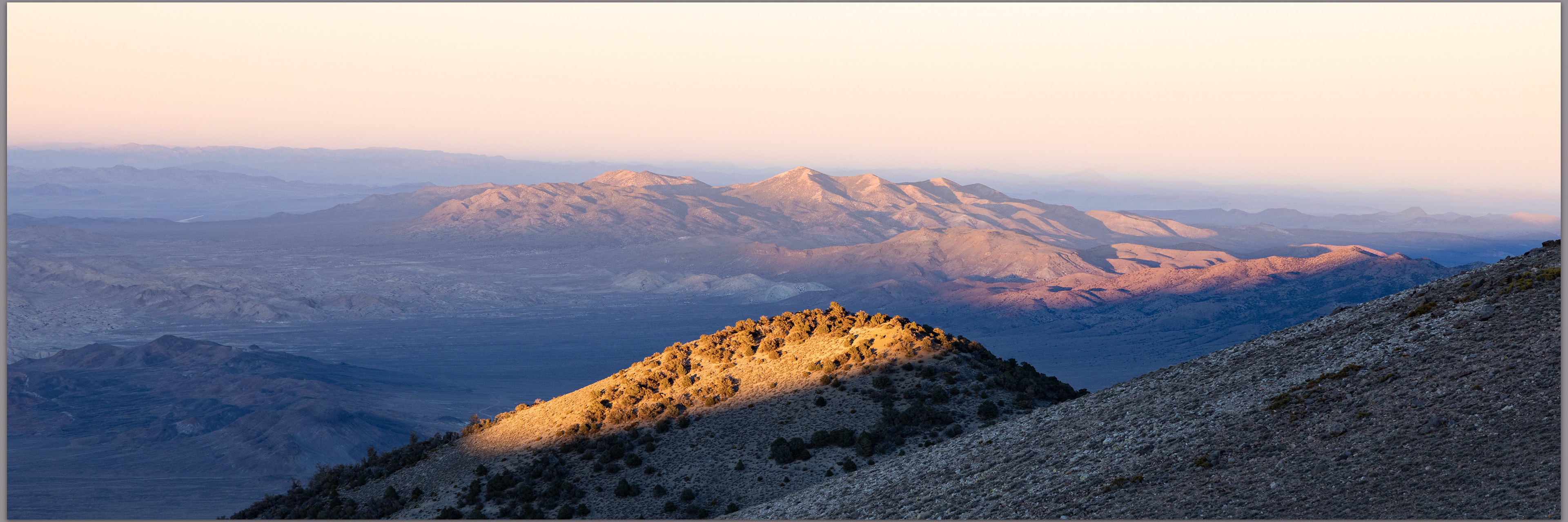 Montezuma Peak from the slopes of Harvey Peak, Palmetto Mountains, Great Basin Desert, NV, USA