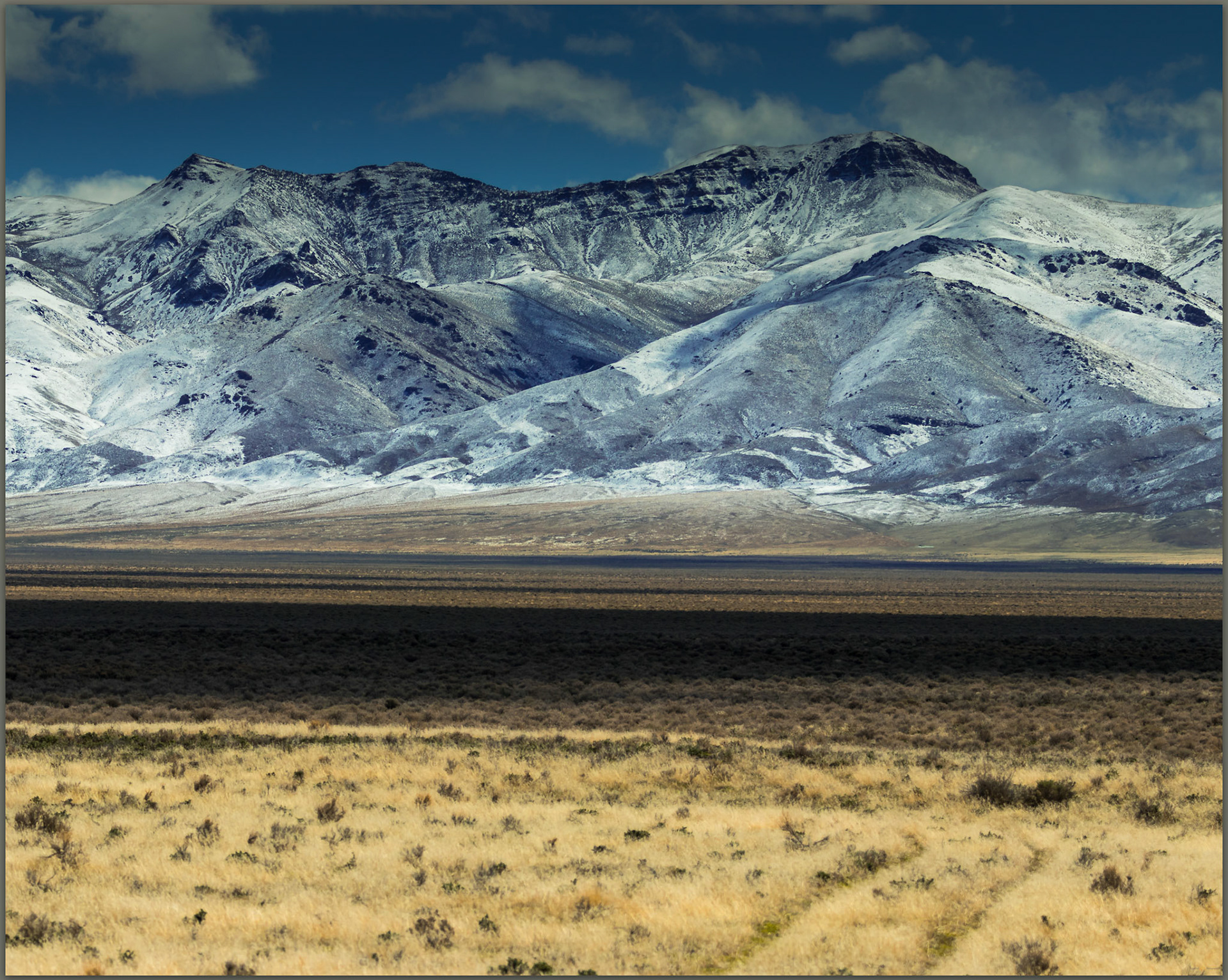 Simpson Park snow. Grass Valley, Great Basin Desert, NV, USA