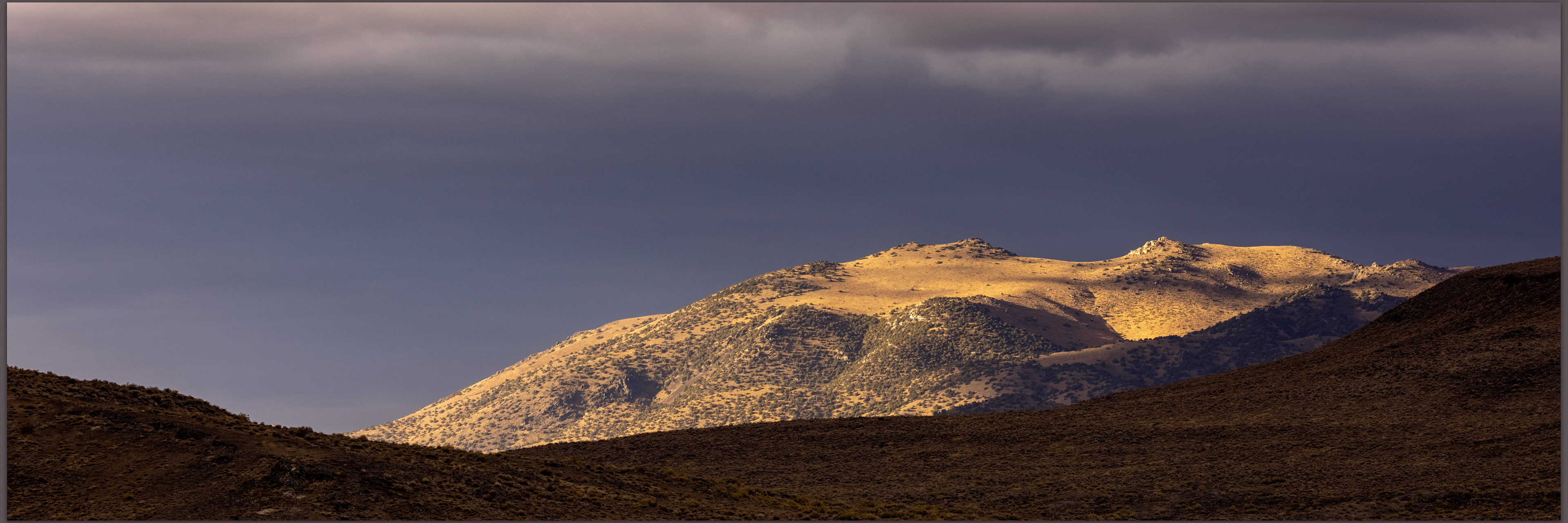 Granite Peak. Last light on the Granite Range, Smoke Creek Desert, NV, USA