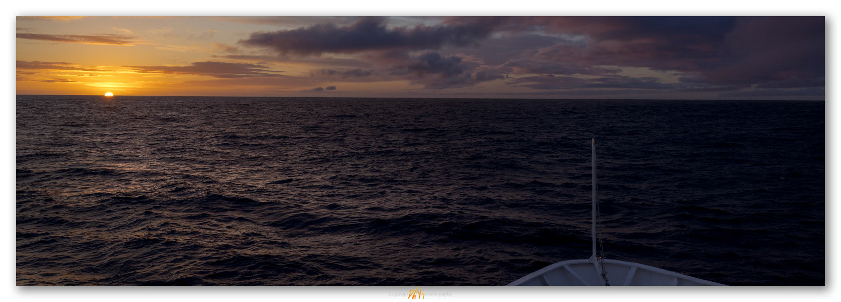 Eastward rise. First morning on the Drake Passage bound for South Shetland Islands and Antarctica