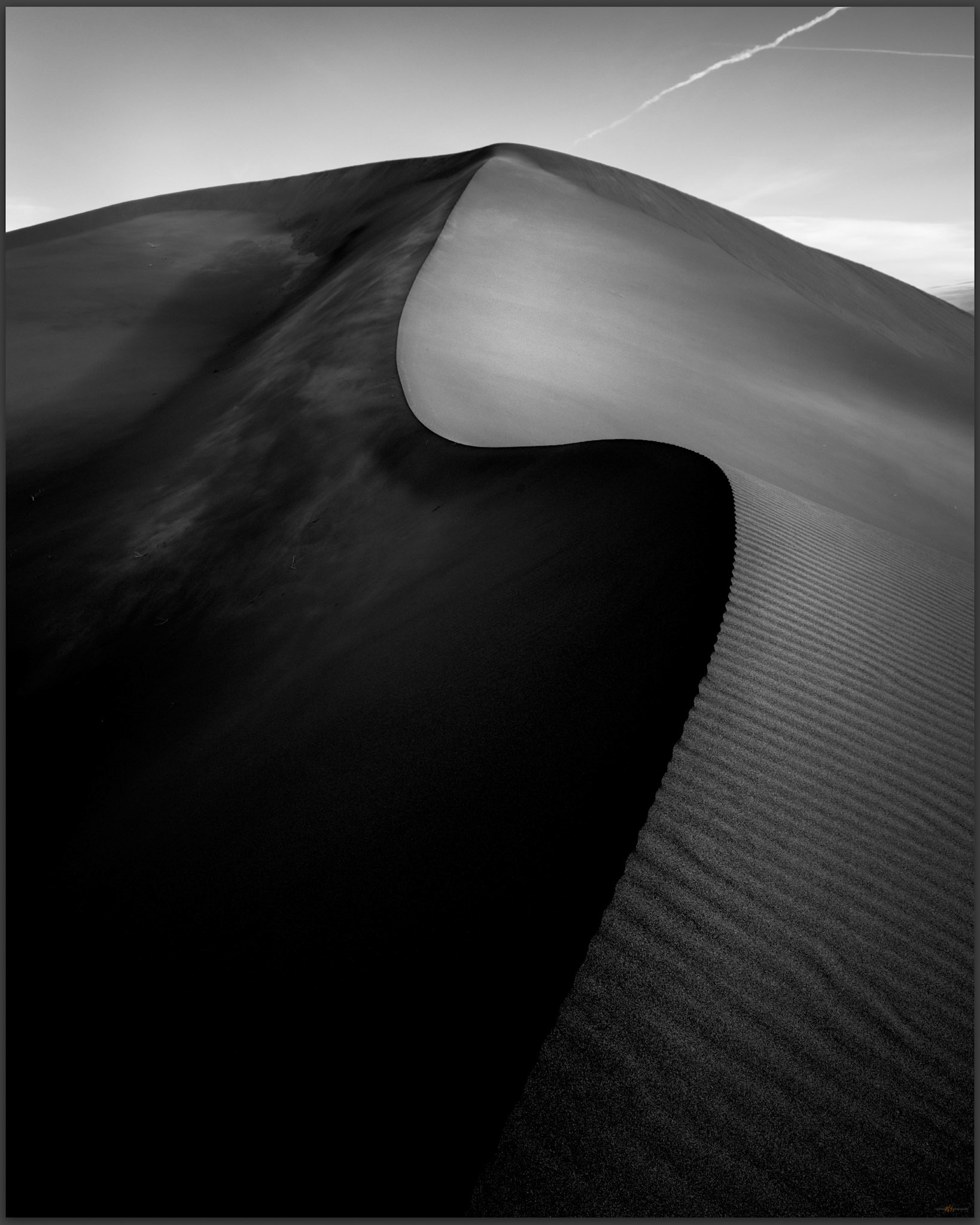 Feeling the mood of the dune and first light (three-image focus stack), Clayton Dunes, Great Basin Desert, Nevada, USA