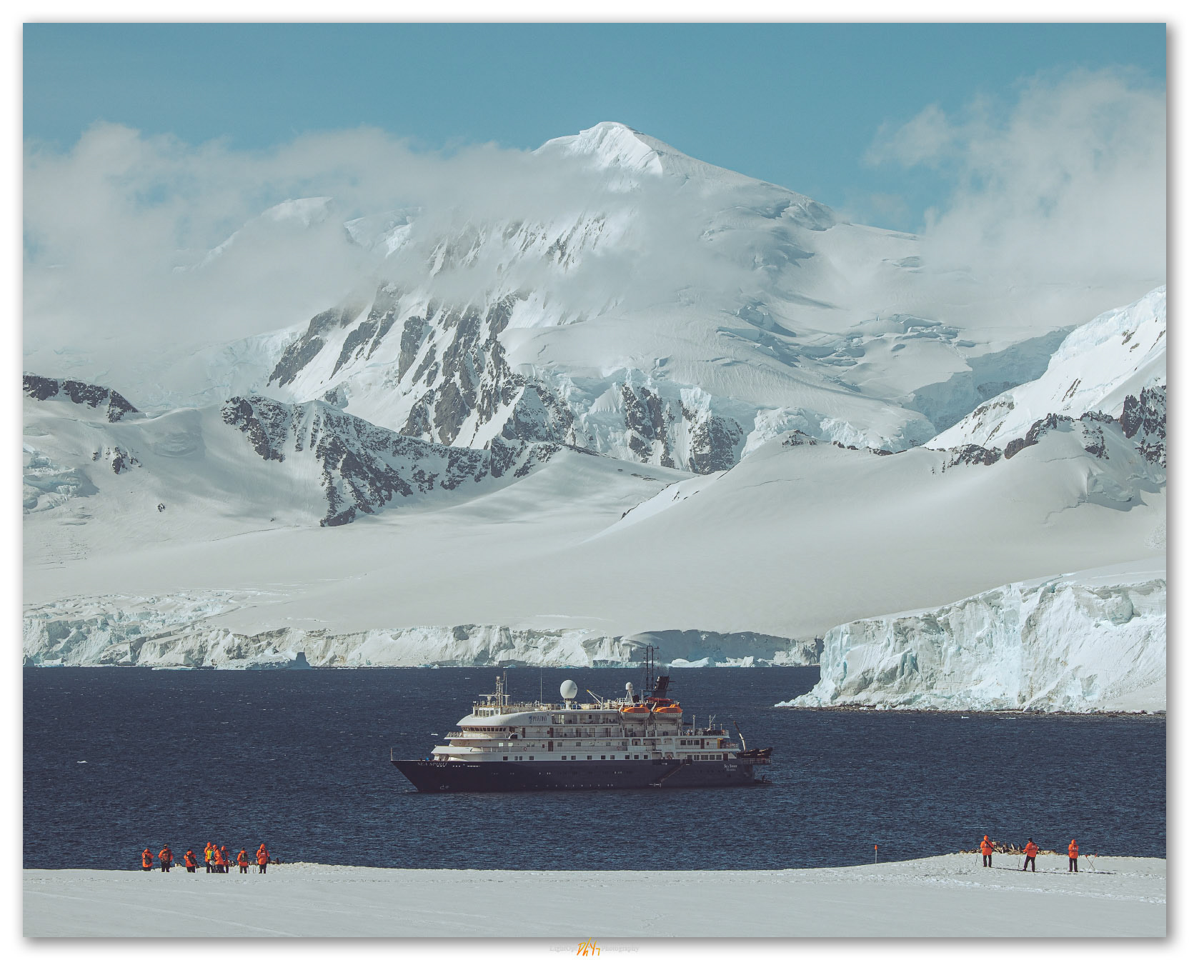 Landing. The Sea Spirit awaits the landing crew during a shore excurion to the Antarctica coast.