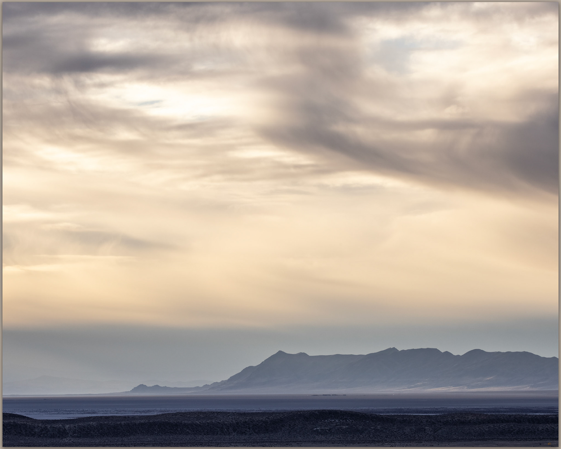 North Sink. The West Humboldt Range rises above the Carson Sink, Great Basin Desert, NV, USA