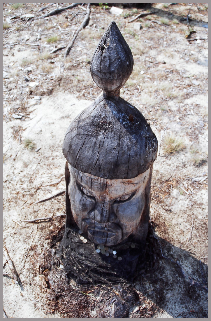 A shore shrine. Near Karbulik, Lake Baikal, Buryatia, Russia